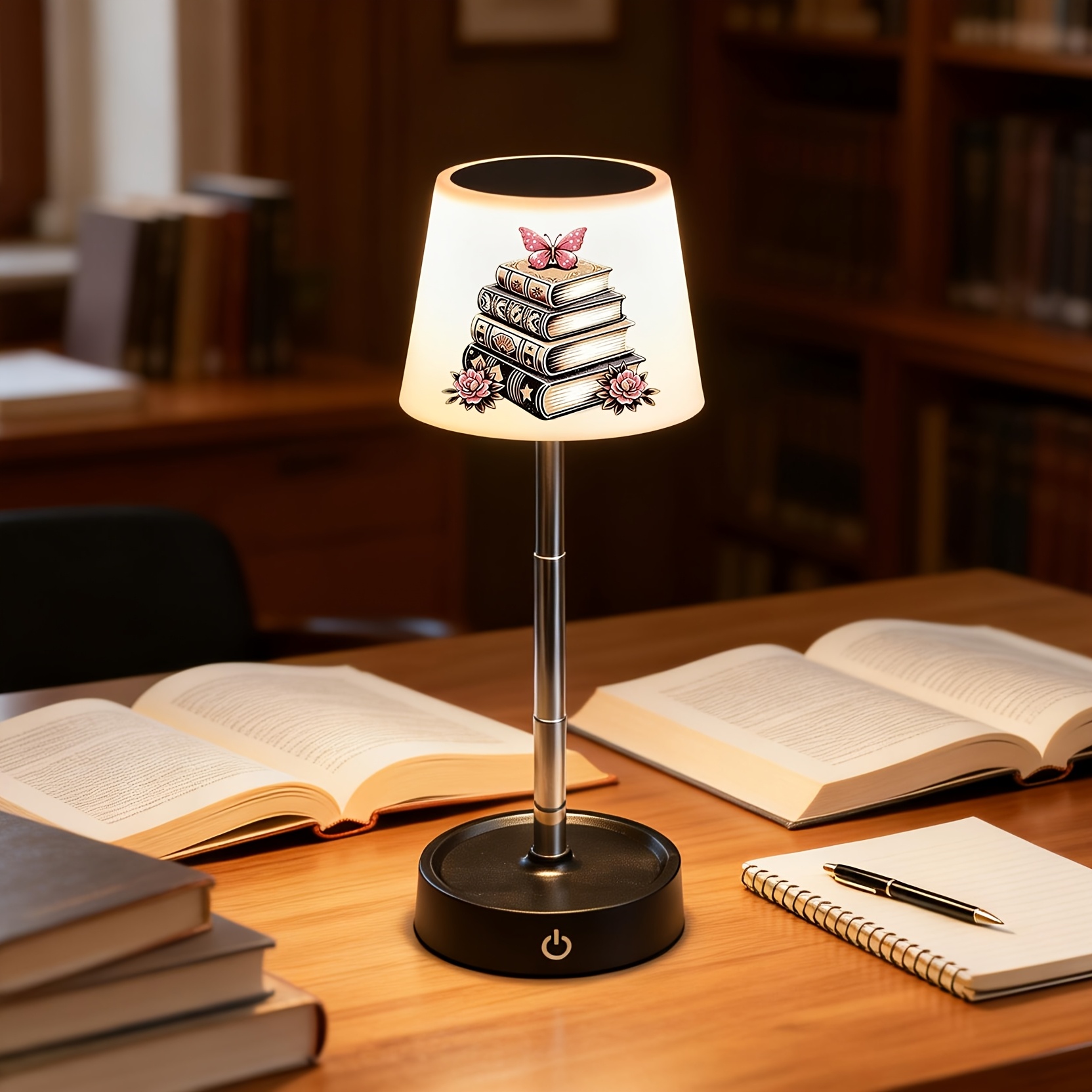 Rechargeable Table Lamp with Book Design