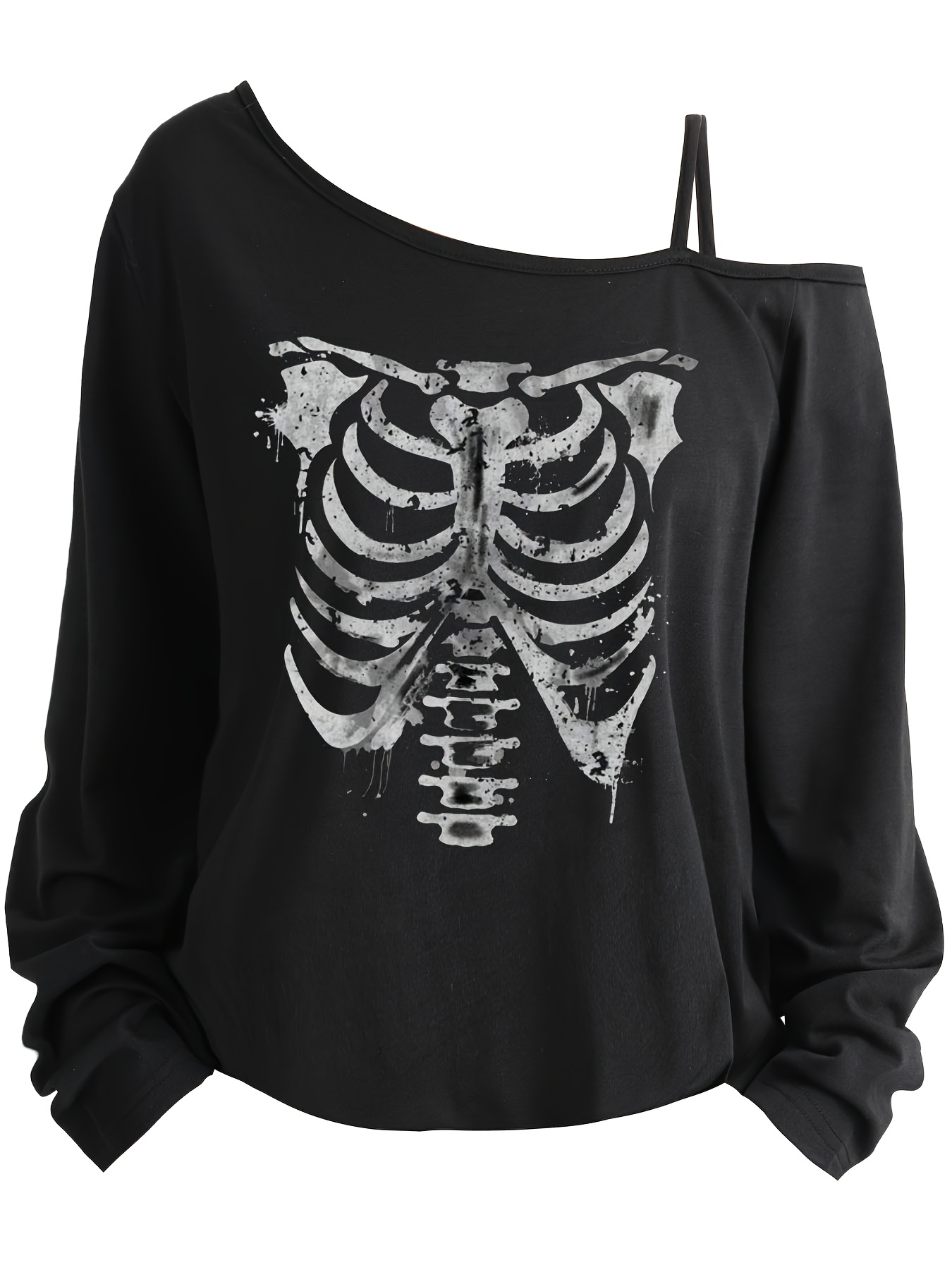 camiseta larga mujer talla estampado esqueleto Temu Uruguay