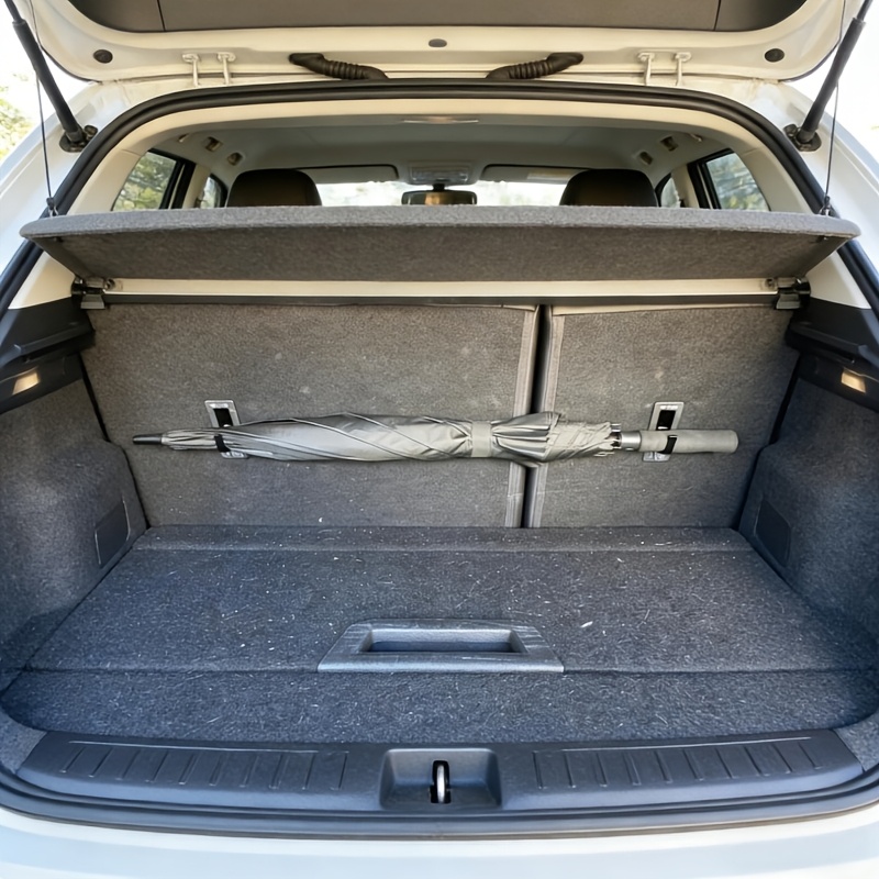 2 pack universal car for umbrella hook trunk seat back headrest hanger no drilling space saving organizer for umbrella grocery bags handbags auto interior additions