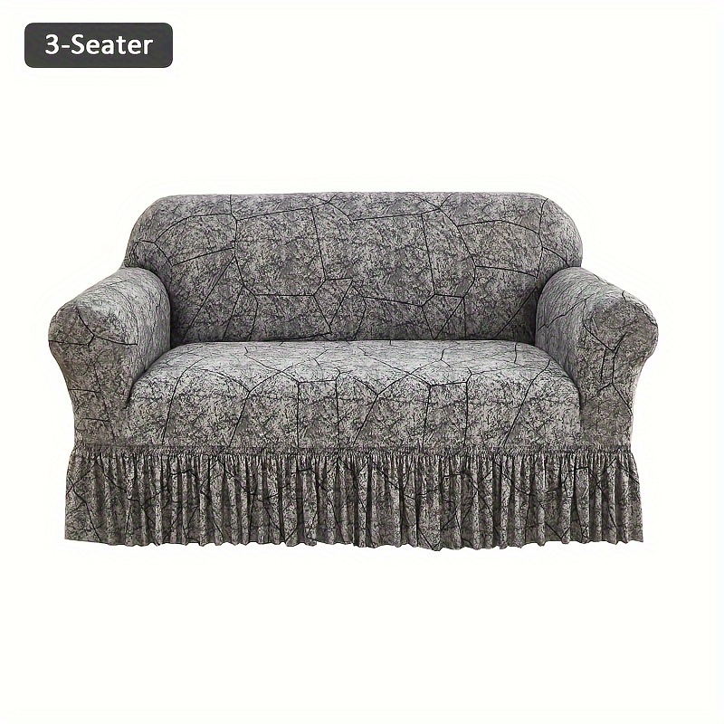 TEMU Xm-mirelitho 1pc Printed Elastic Skirt Sofa Cover Living Room Sofa Protective Cover Christmas Home Decorations