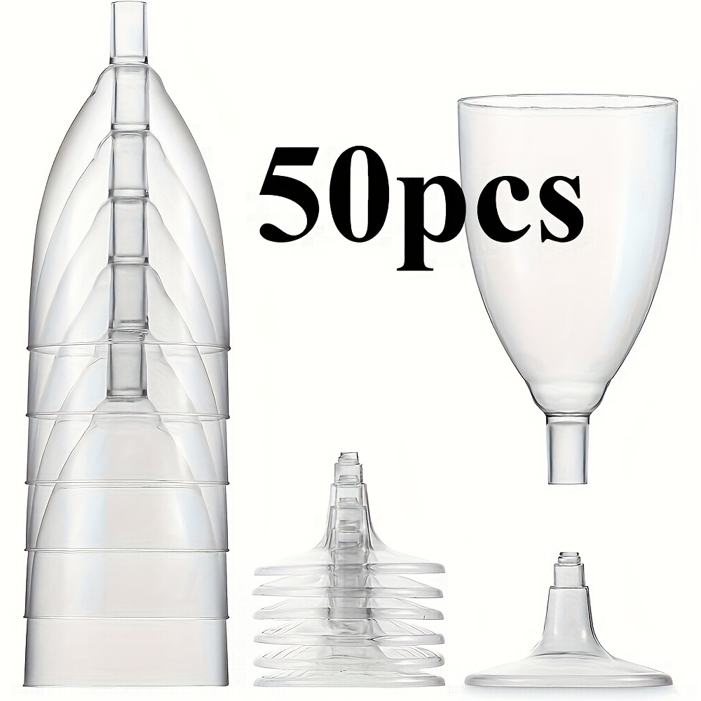 25pcs/50pcs, Plastic Wine, Red Wine Plastic Reused, Transparent Plastic Wine, For Weddings, Birthday Parties And Daily Use