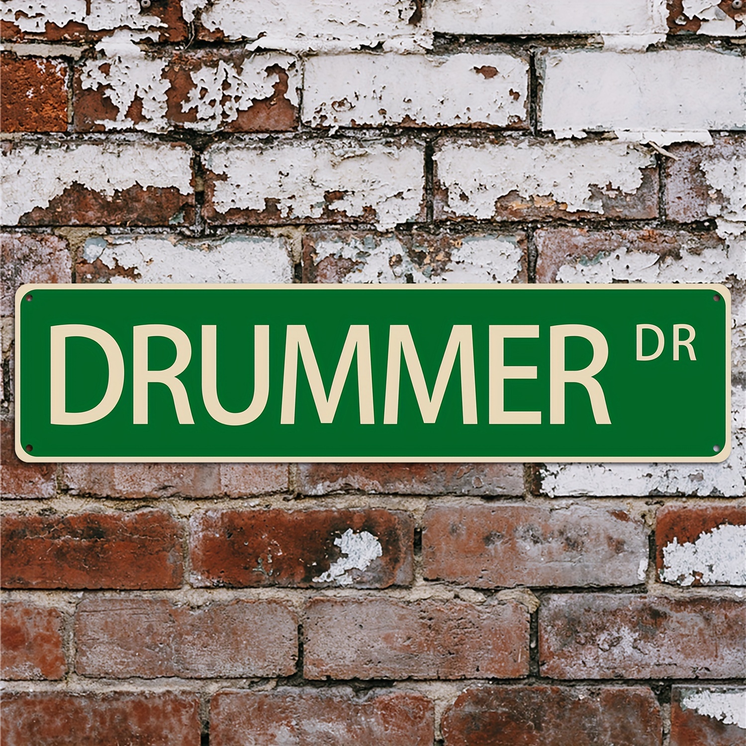 

Classic Drummer Sign - 16"x4" Wall Art For Music Lovers, Waterproof & , Easy Pre-drilled Installation, Perfect Gift For Home Decor