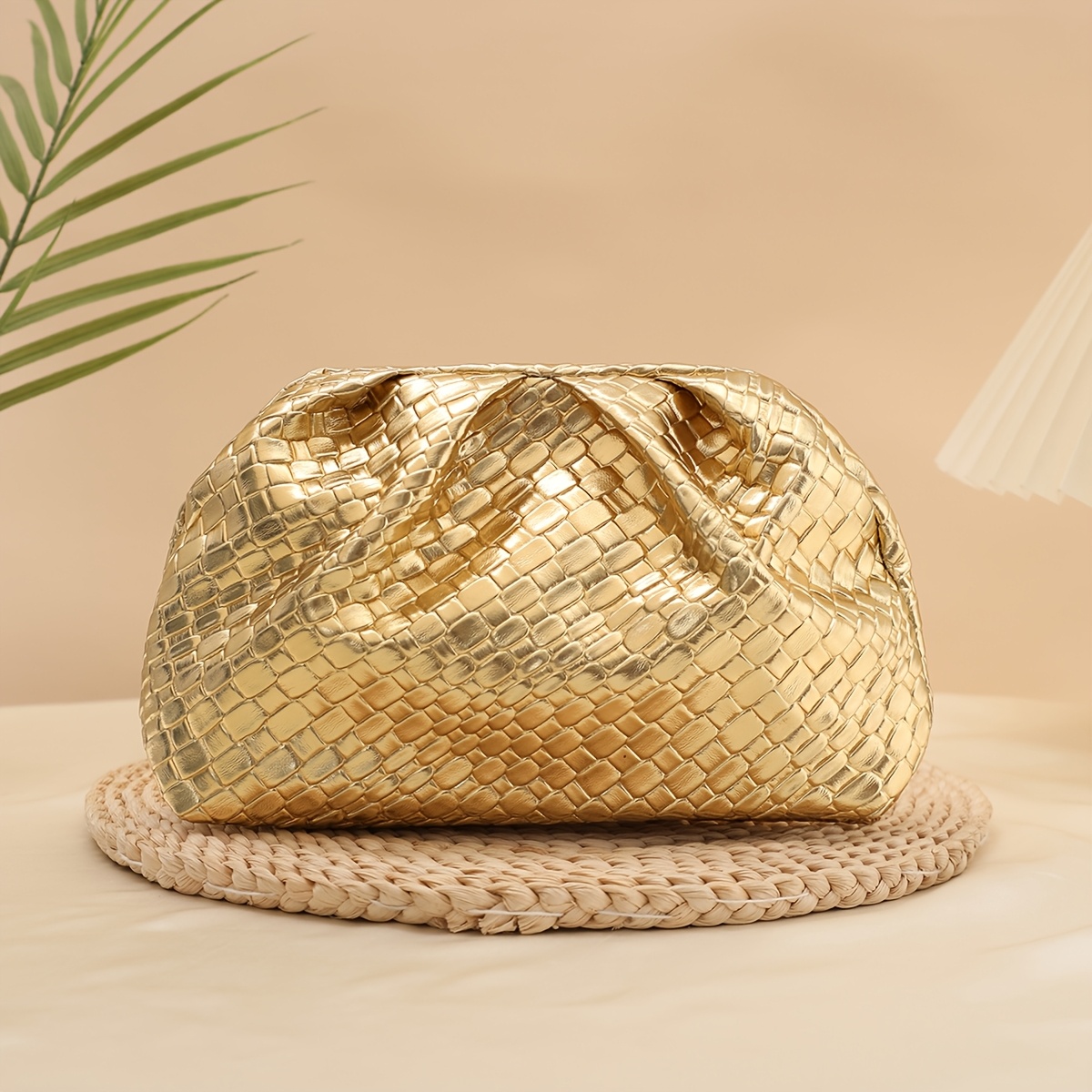 TEMU pochette a nuvola da donna , borsa da sera creativa casual qualit�, borsa da donna a in tessitura intrecciata