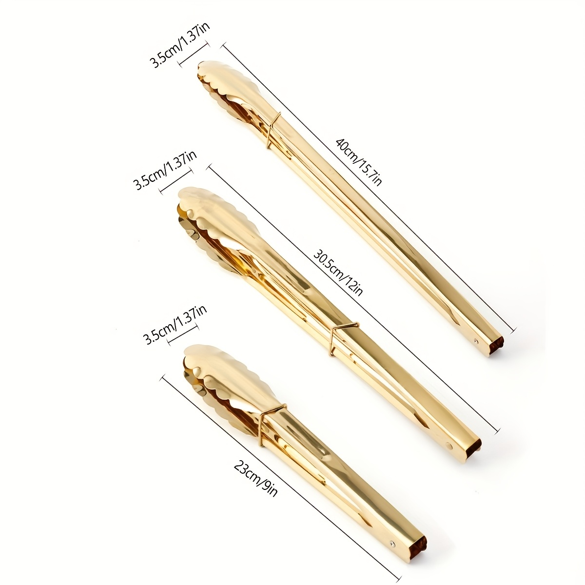 E-shop ./3 Stk. Kochzange, Küchenzange, Hitzebeständige Zange mit Verriegelung, , Guter Halt, Elegante Goldplattierte Edelstahl Servierzange - für