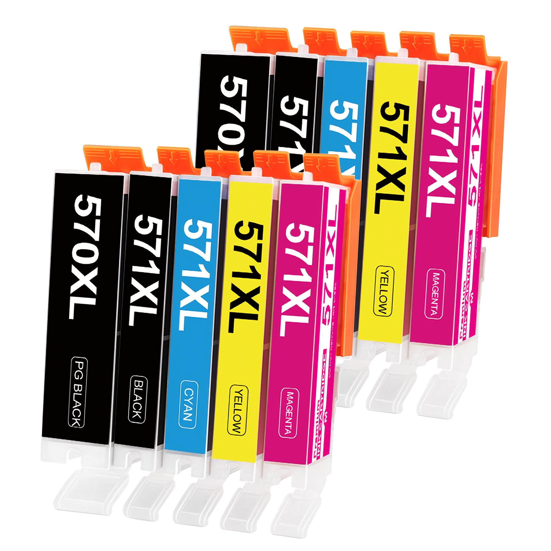 Image of 10-pack Compatible For Pgi-570 Cli-571 Xl Ink Cartridges Suitable For Ts5050, Mg5750, Ts5055, Mg6852, Mg5753, Ts6050, Ts5053, Mg5752, Mg5755 Printers - Xl Replacement Toner Cartridges For & Office Use