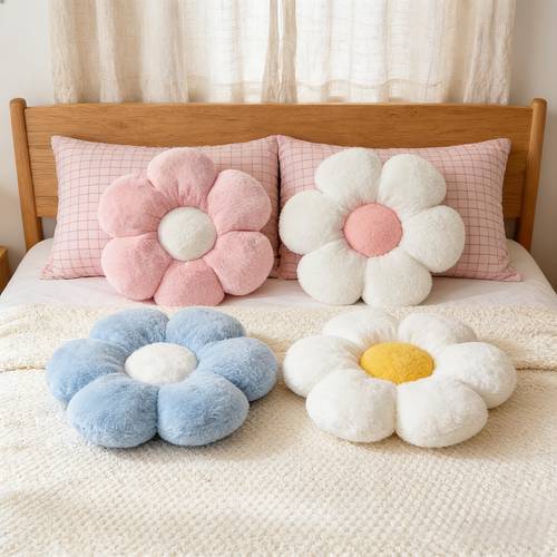 coussin et à floraux roses (disponible en 4 couleurs) - coussin décoratif floral , idéal pour ou , pour et les , accessoire de pièce confortable | coussin style décontracté | polyester, décoration florale