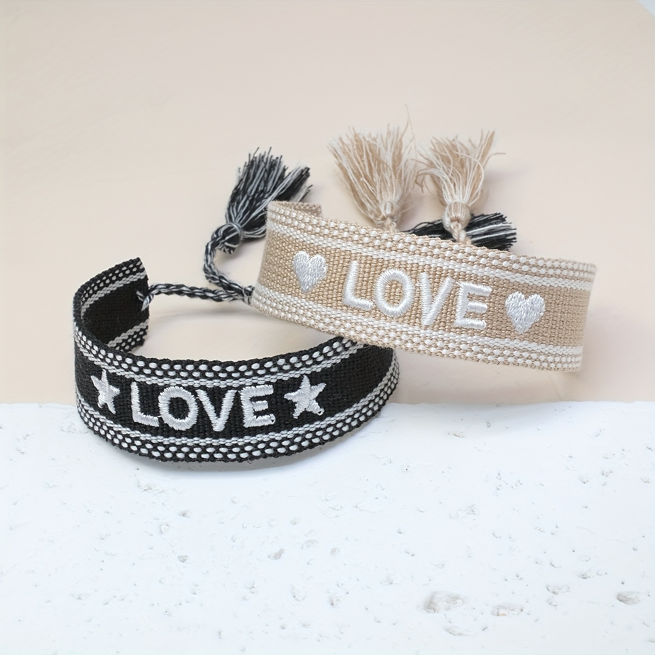 ensemble 2 bracelets tissés bohèmes   brodées vintage - Temu France