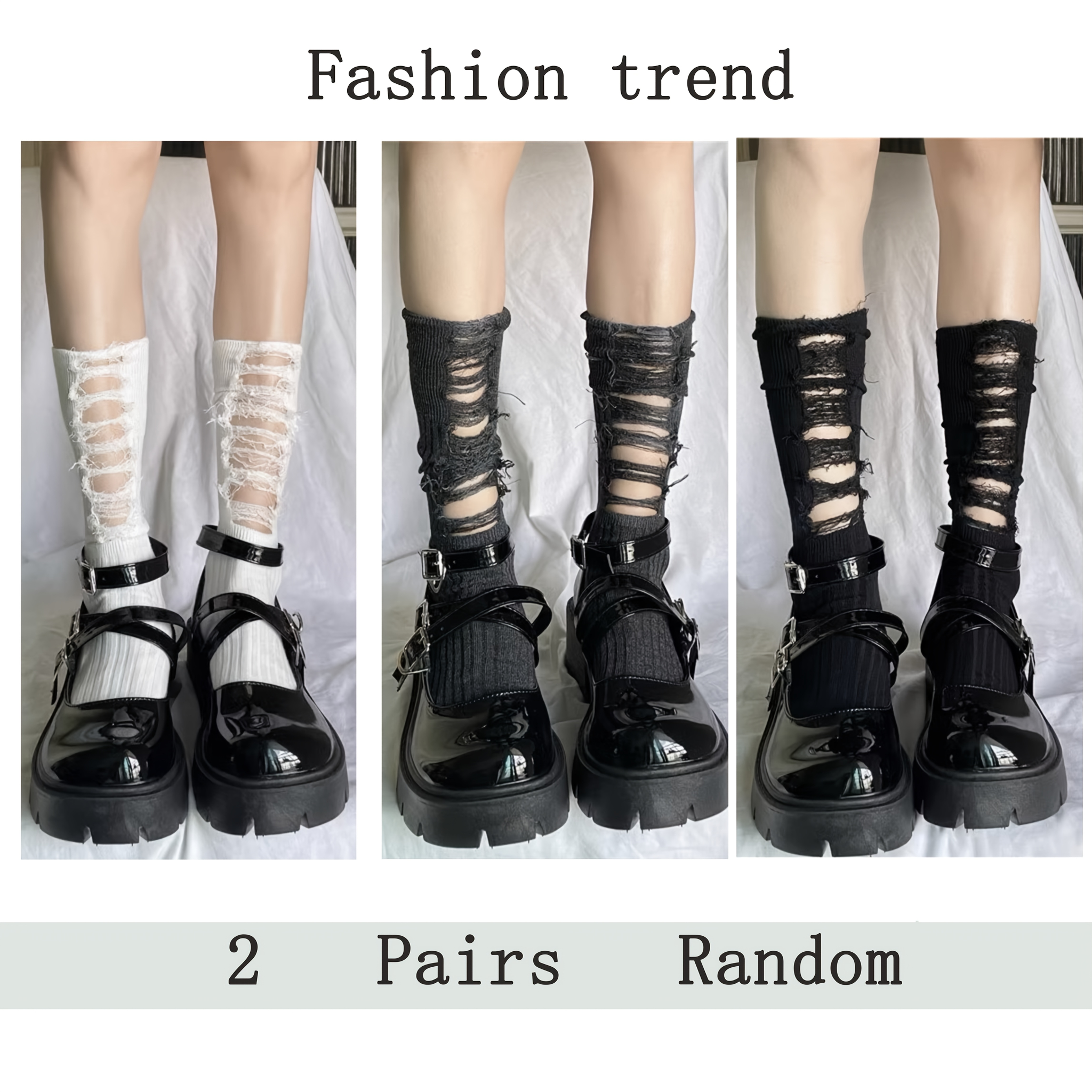 E-shop 2 Paar zufällige, used-look -Knöchelsocken, trendige -Grau 3-Farben-Design, minimalistische Mode, kurze Socken, Damen, halbhohe Socken