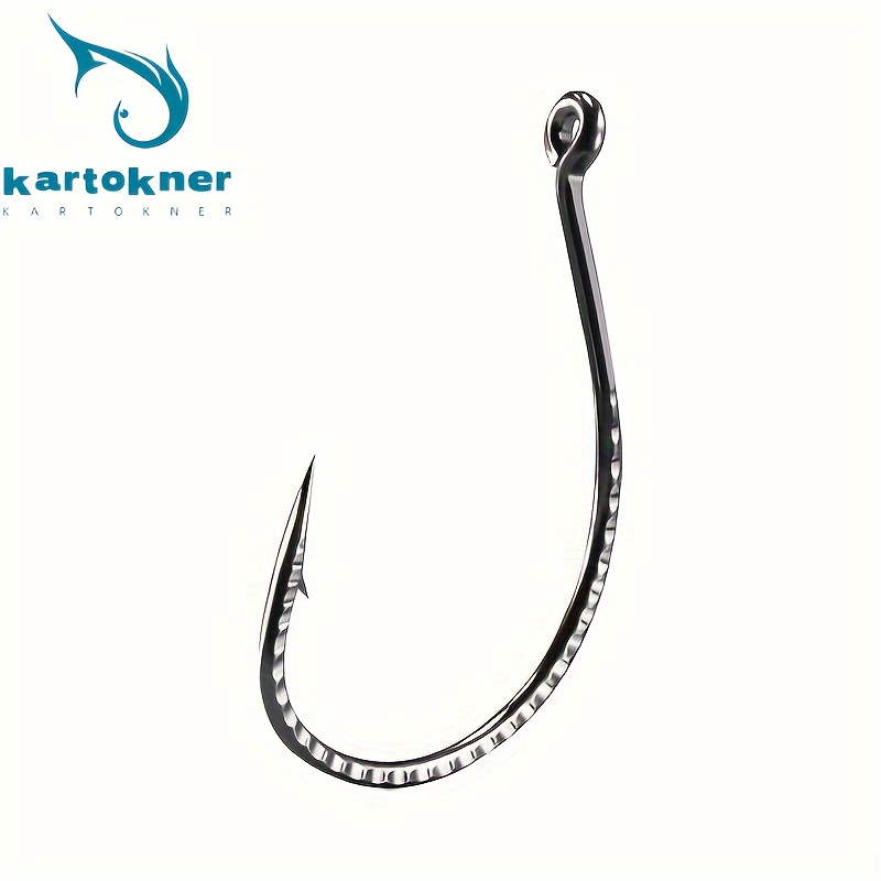 1pc Black Nickel Eagle Claw Fish Hook Set, Texas Rigged With High Carbon  Steel Offset Shank And Soft Plastic Lure Bait Hook, For Bass Fishing