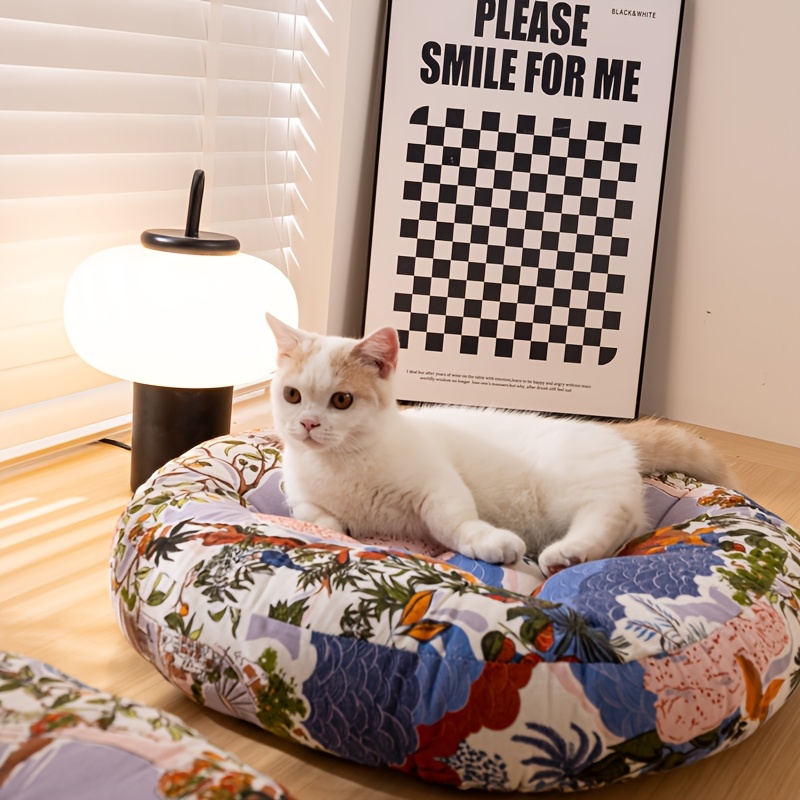 1pc pet cat bed mat soft warm comfortable pet bed winter small nest for cats pet cat bed soft washable comfortable cushion Product details 3