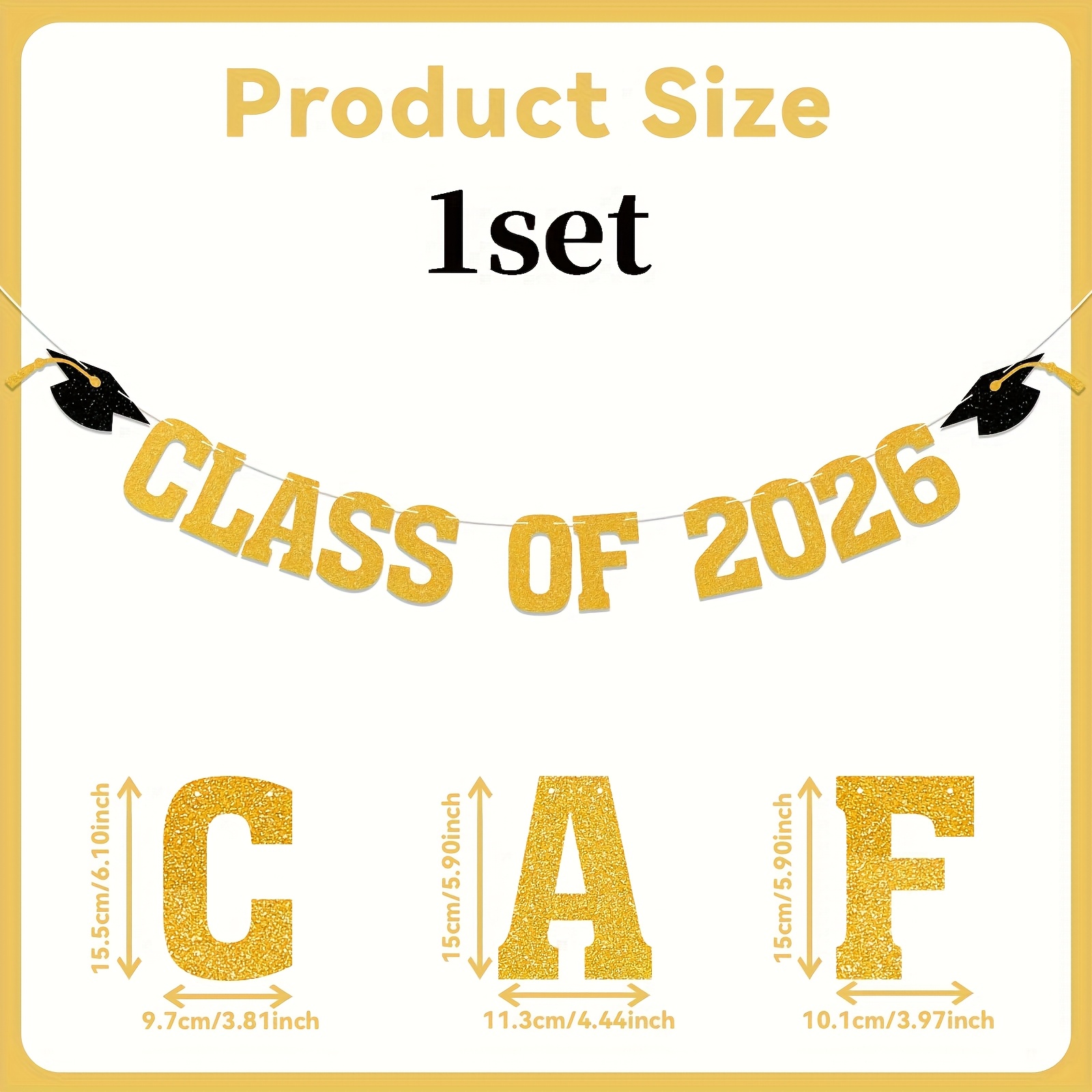 2026 Graduation Decorations - Golden Glitter Class Of 2026 Banner, So Of You, Congrats Grad 2026, 2026 Graduation Party Decorations Party Banner, Streamers