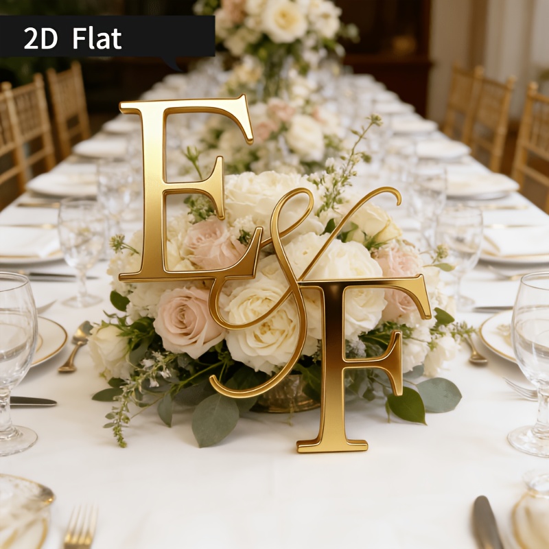 TEMU Custom Personalized Acrylic Letter Wedding Decorations, Custom Birthday Decorations, And Cake Decorations, Featuring Elegant Cursive Designs,