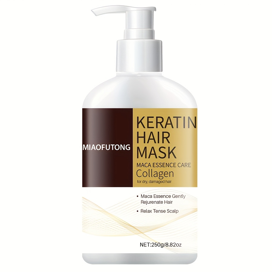 Collagen Keratin Hair Mask - Deep Conditioning For Dry Hair - Formulated With Argan Oil, Castor Oil And Rosemary Oil To Prevent Split Ends And Breakage, Nourishing Dry, Damaged Hair
