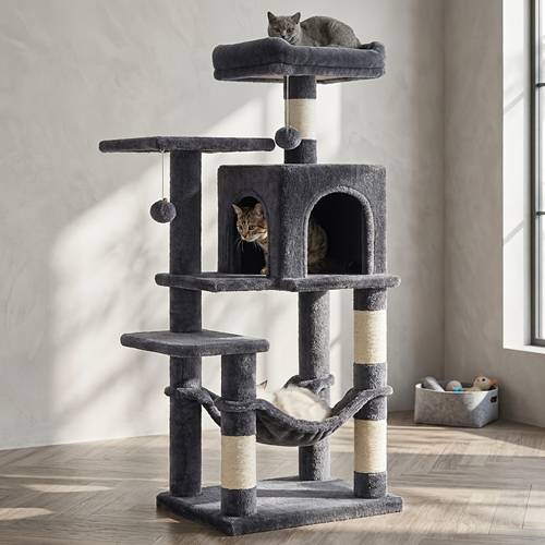 imagen del artículo Árbol para Gatos de Interior, para Gatos de Múltiples Niveles con 4 s Rascadores, 2 Perchas, Hamaca, Ideal para y Descansar, Árbol para Gatos, para Gatos de Múltiples Niveles, para Gatos, Muebles para Gatos, para , Rascador, Suministros para Mascotas, 45 X 35 X 112 Cm