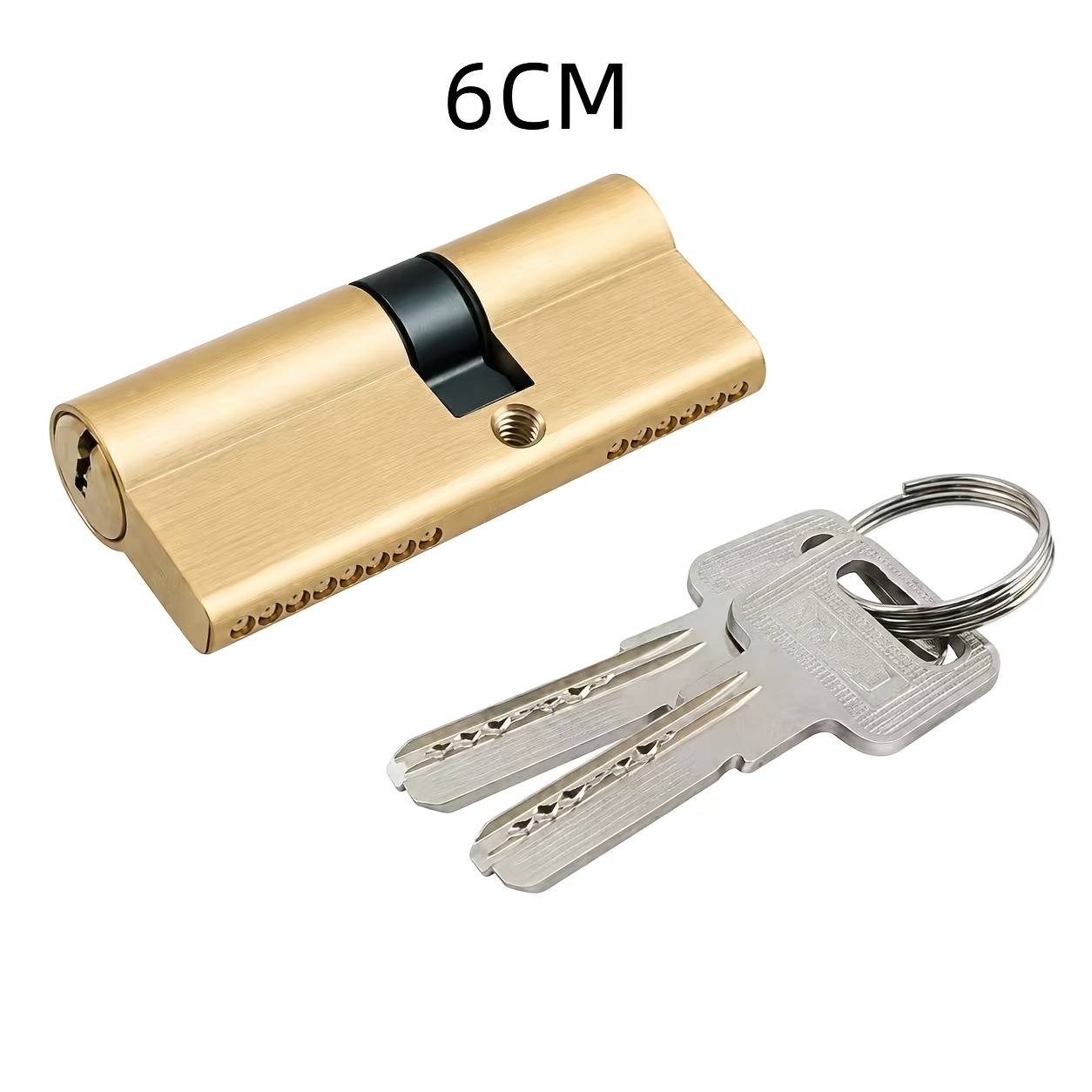 Image of European- Cylinder, 60mm, Brass Door Lock Cylinder, With Key, European Cylinder, Used For Door Lock Replacement. Brass European-style Door Lock Cylinder Replacement.