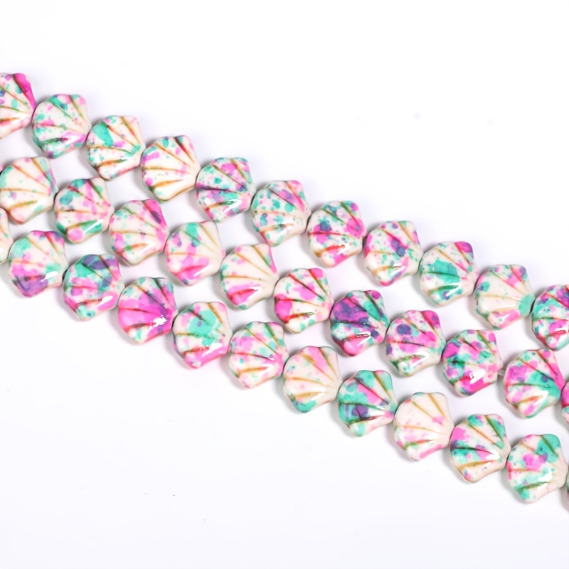 Bohemian Style Seashell Ceramic Beads for Jewelry Making, 41pcs Set