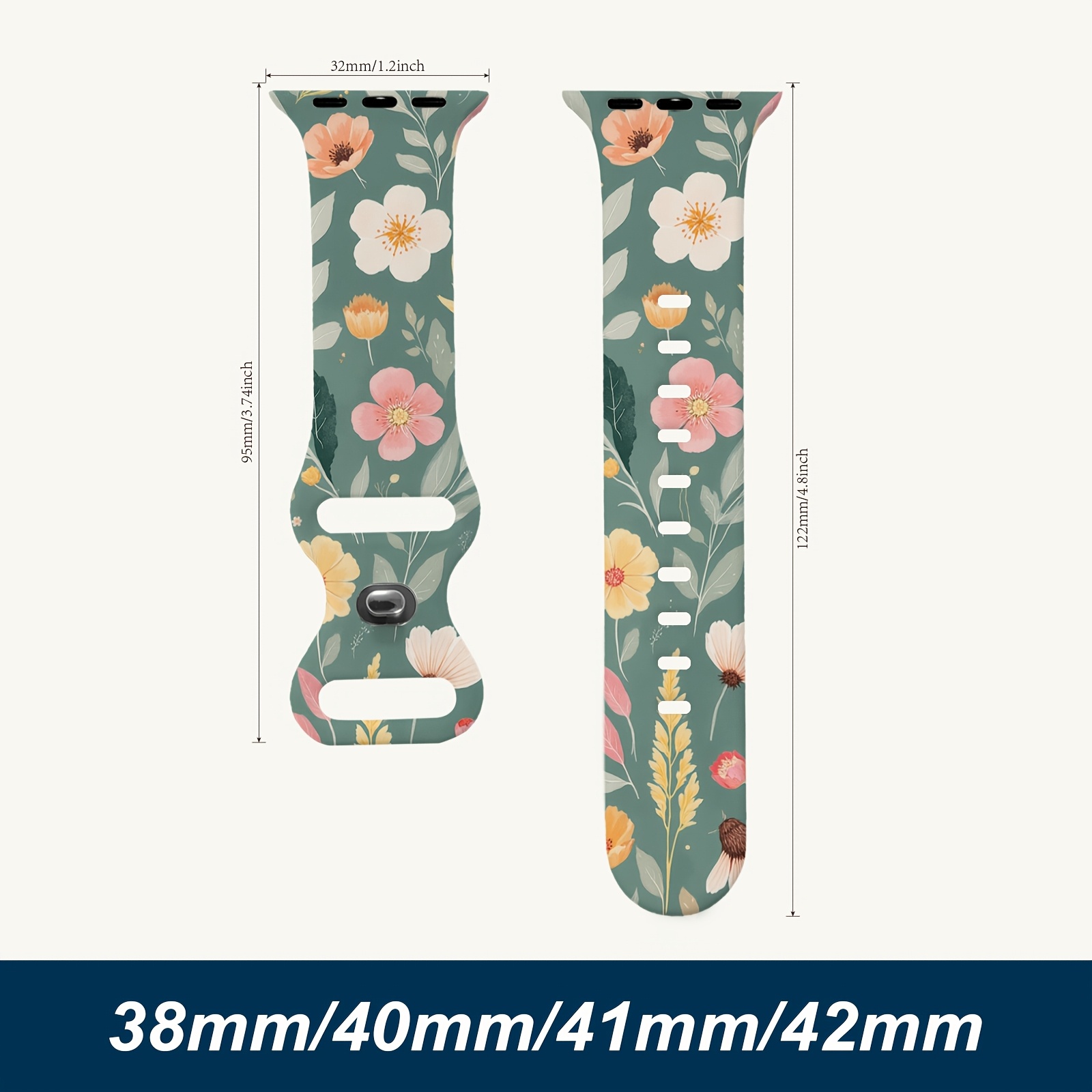 E-shop Silikon Uhrenarmband 38/40/41/42mm | 44/45/46/49mm Verstellbar und Austauschbar, Bunte Schmetterlingsverschluss, Modischer , Leichtgewicht,