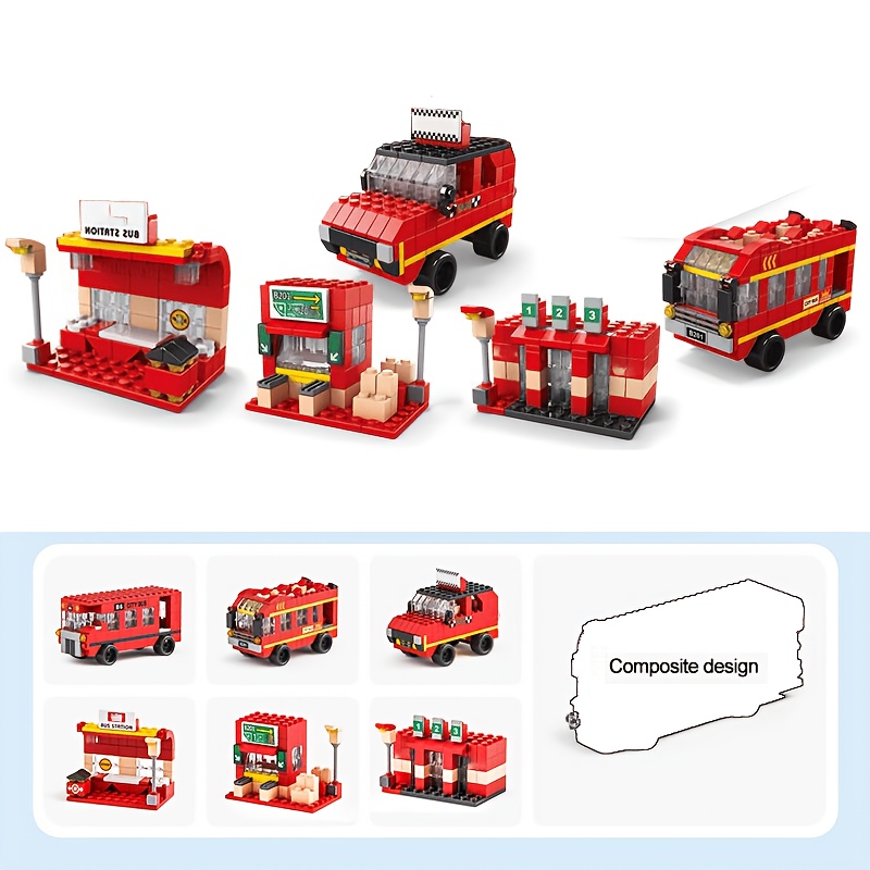 Image of 1000pcs High Difficulty 6in 1 Building Blocks Kit, Diy Assembly Multi Vehicle Model, Home Bedroom Decoration, Perfect Gift For Birthday, Children's Day, Halloween, Thanksgiving And Christmas
