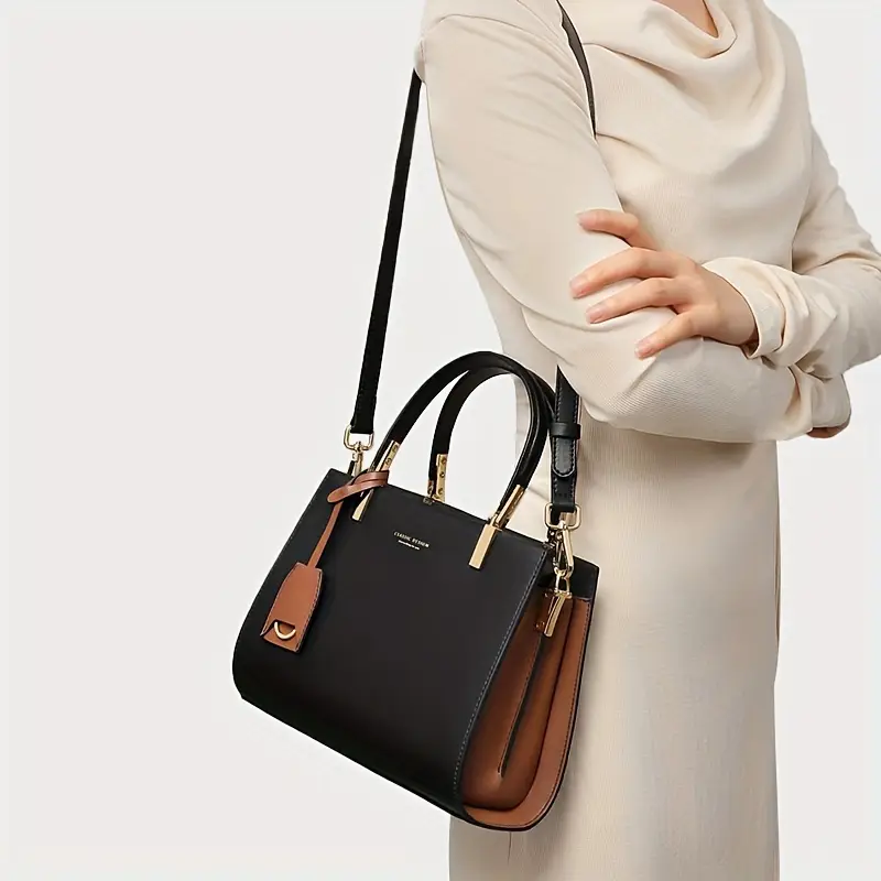 elegant genuine leather tote handbag by cobbler legend zip closure removable strap and tassel detail everyday use Product details 3