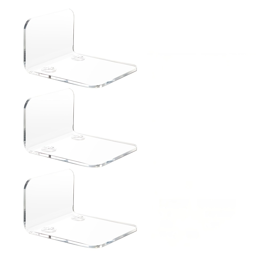 TEMU 3pcs Acrylic Wall Mounts, Suitable For Security Cameras, Figurines, Alarm Clocks, And Potted Plants
