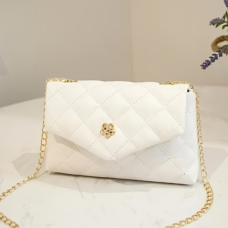 TEMU 1pc Flap Chain Crossbody Bag, Women's Phone Shoulder Messenger Bag, Versatile Embroidered Quilted Small Bag, Gift, Vacation