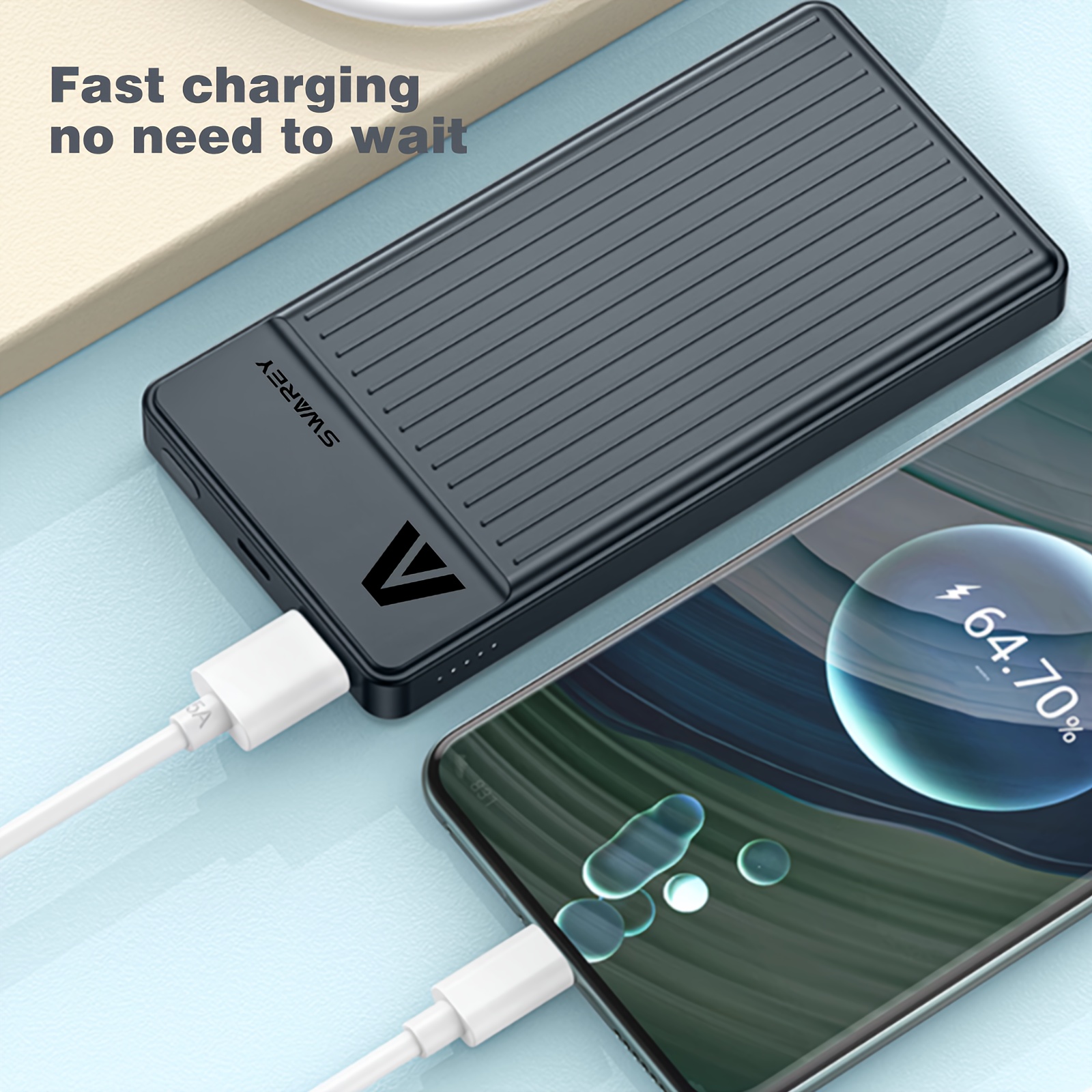 

Fast Charging Power Bank 10000mah, 22.5 W Powerbank Usb-c External Battery, Portable Charger With 2 Ports, Compatible With Smartphone, Tablets And More