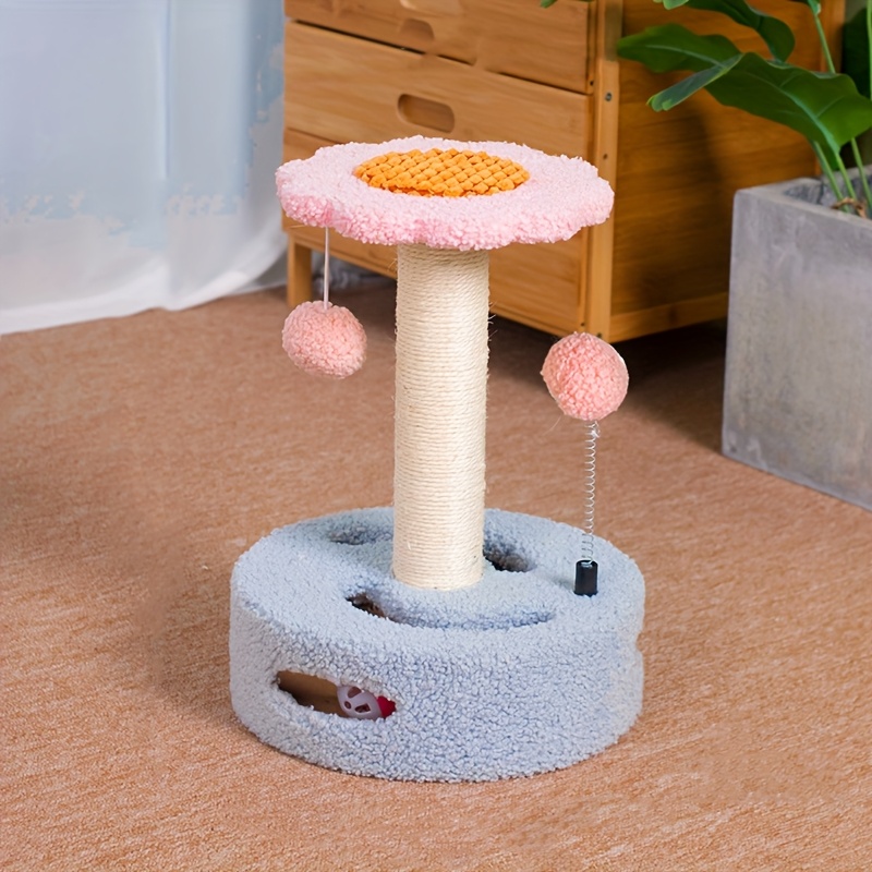 interactive flower cat scratching post toy in multi Temu