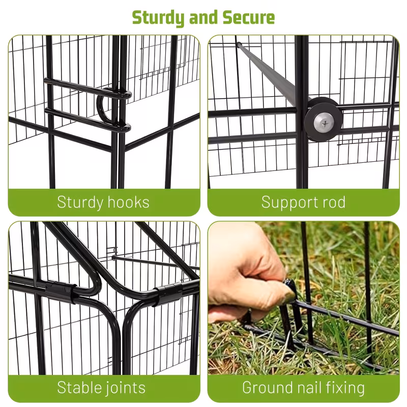 metal chicken coop with waterproof cover portable poultry cage walk in outdoor chicken coop for outdoor walk in poultry cage back yard 4
