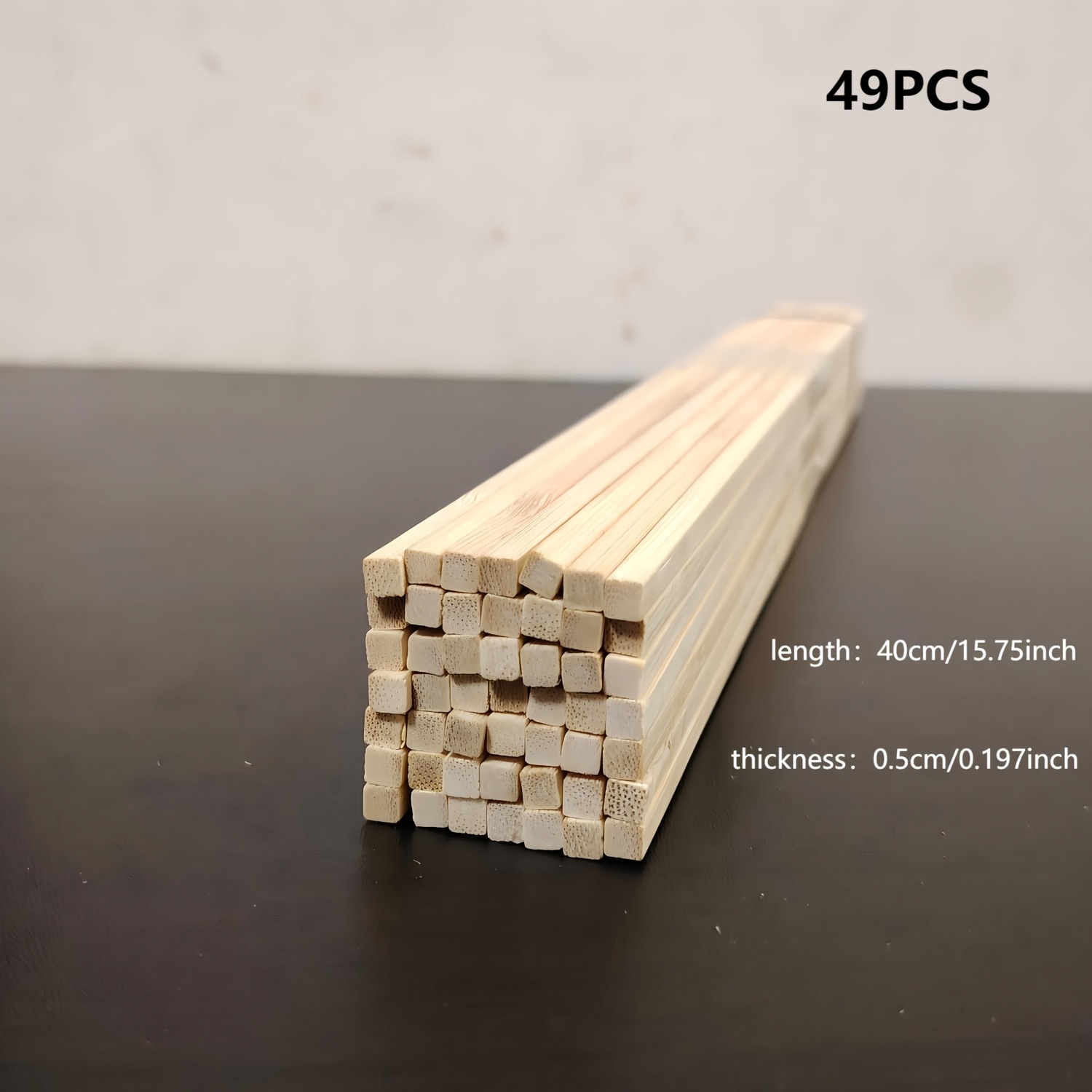 25/49pcs, 40cm Length, 5mm Thickness Square Bamboo Sticks, Craft Sticks For Diy, Scene Model Making, Architectural Model Making, Development