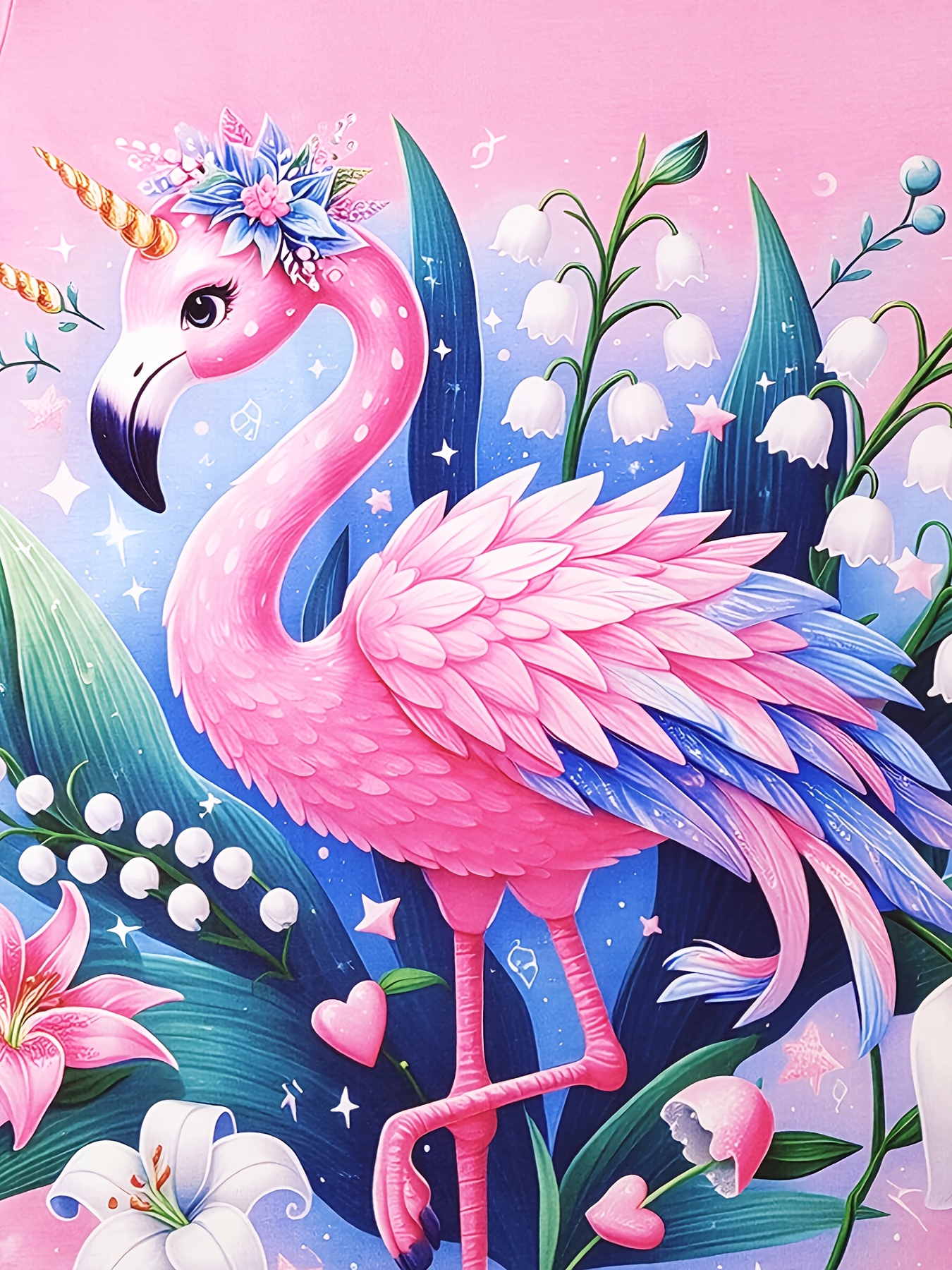 women's cute flamingo print short sleeve t shirt pink floral