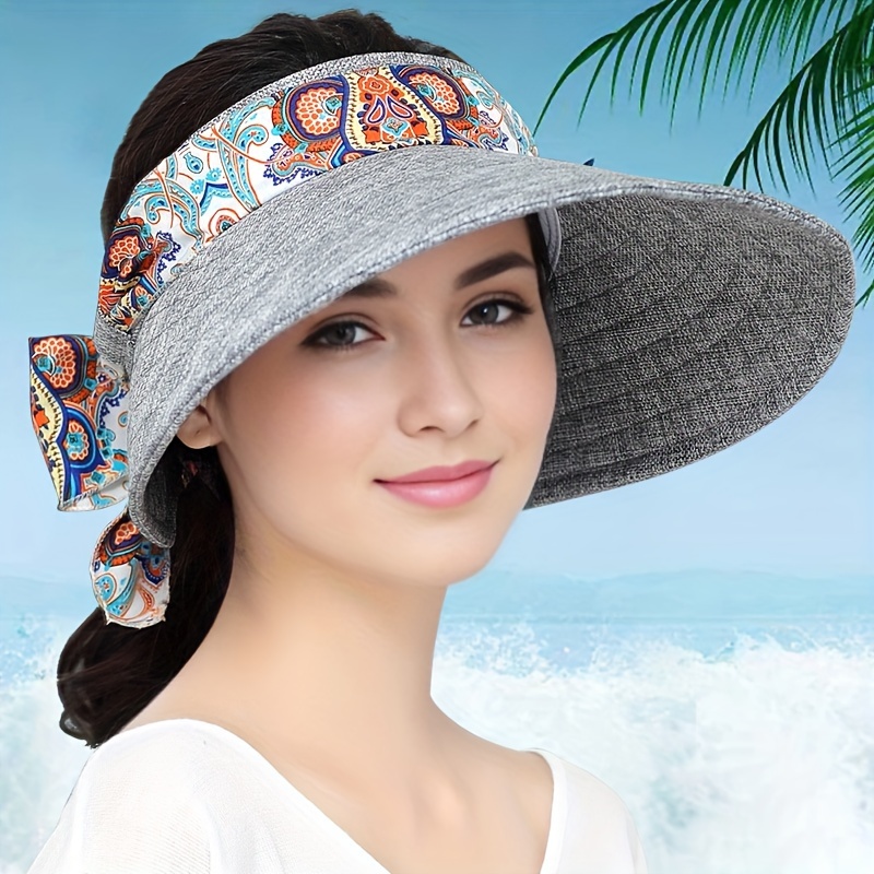 Women's Wide Brim Sun Hat, Fishing Hat, UPF 50+ Protection Foldable Summer Hat, Breathable Bucket with Scarf, Outdoor Hiking Cycling Beach Hat,Temu