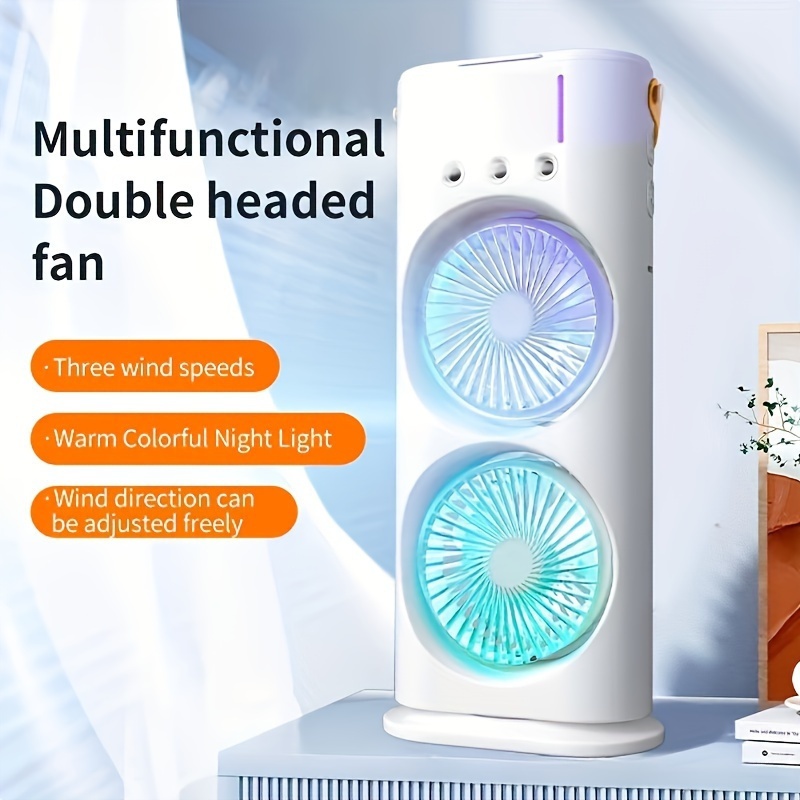 1pc cooling spray humidifying fan powerful desktop fan air cooler suitable for use in student dormitories offices and homes Product details 1