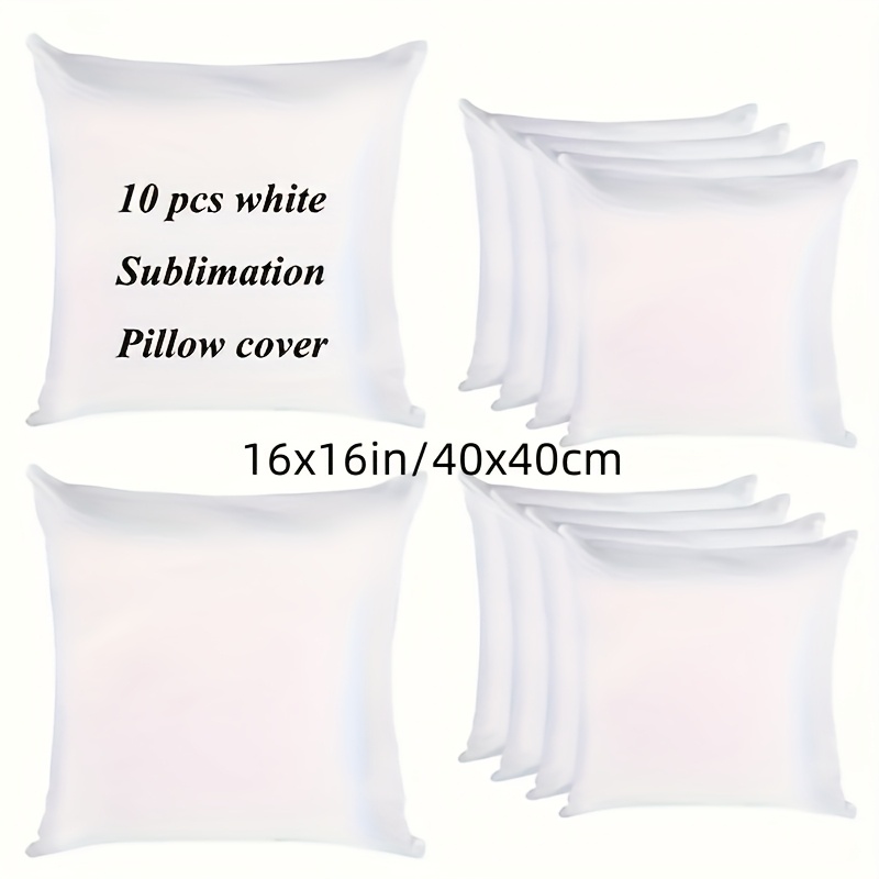 E-shop 5/10 Stück Sublimierte Kissenbezüge, 16X16In/18X18In, Weiße Kissenhülle, Kissenbezug, Thermotransfer Bild Kissenbezug, Sublimierter Polyester