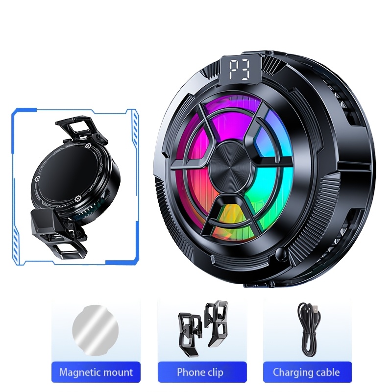 Image of Portable Heat Sink, Fan, Suitable For Live Streaming, Gaming, Magnetic Phone Cooler Case, Universal Fit For Iphone, Xiaomi, Oneplus, Poco, Suitable For Mobile Phone Models