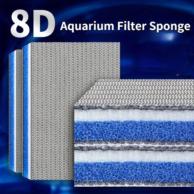 

8-layer High-index Plastic Aquarium Filter Media, 8d Sponge Filter Pads For Fish Tank And Pond, Washable And Reusable, 200 Times Bending Recovery Test, Pet Supplies