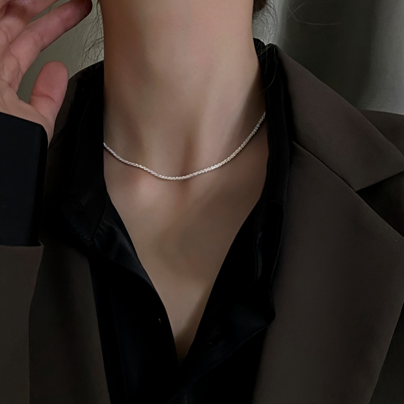 Heartbeat Promise Light Collarbone Chain 925 Silver Necklace