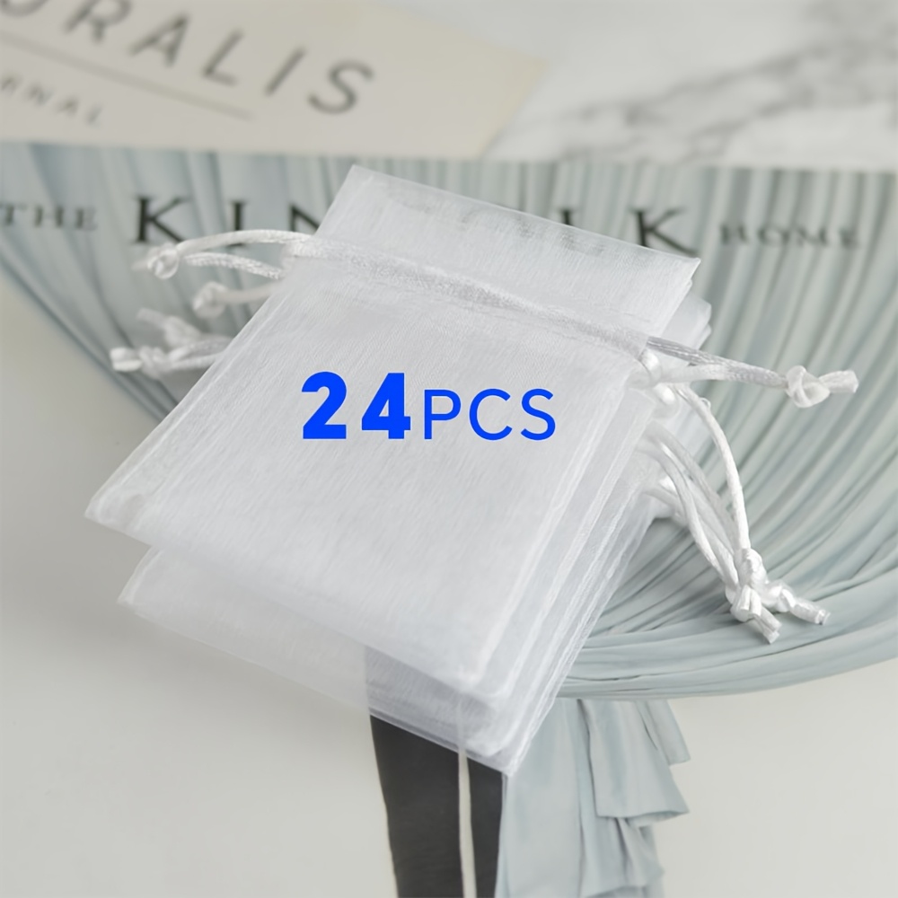 4X6 Inch Sheer Organza Drawstring Bags, 10pcs for Gifts