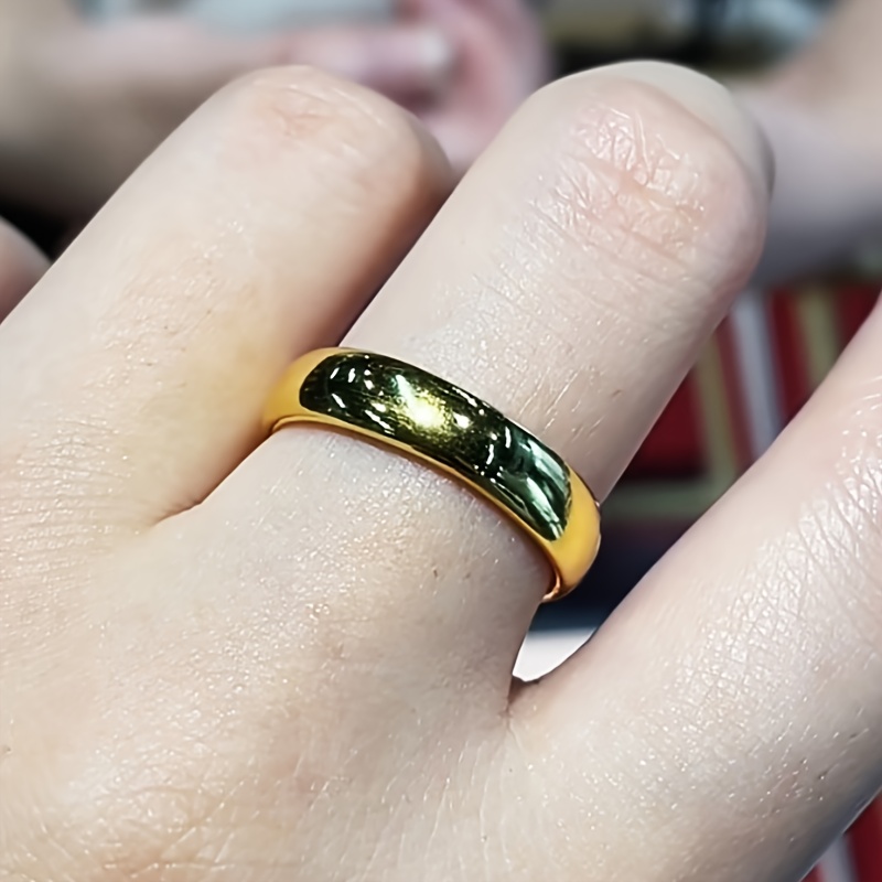 Hypoallergenic Classic Golden Wedding Band Ring, 6mm