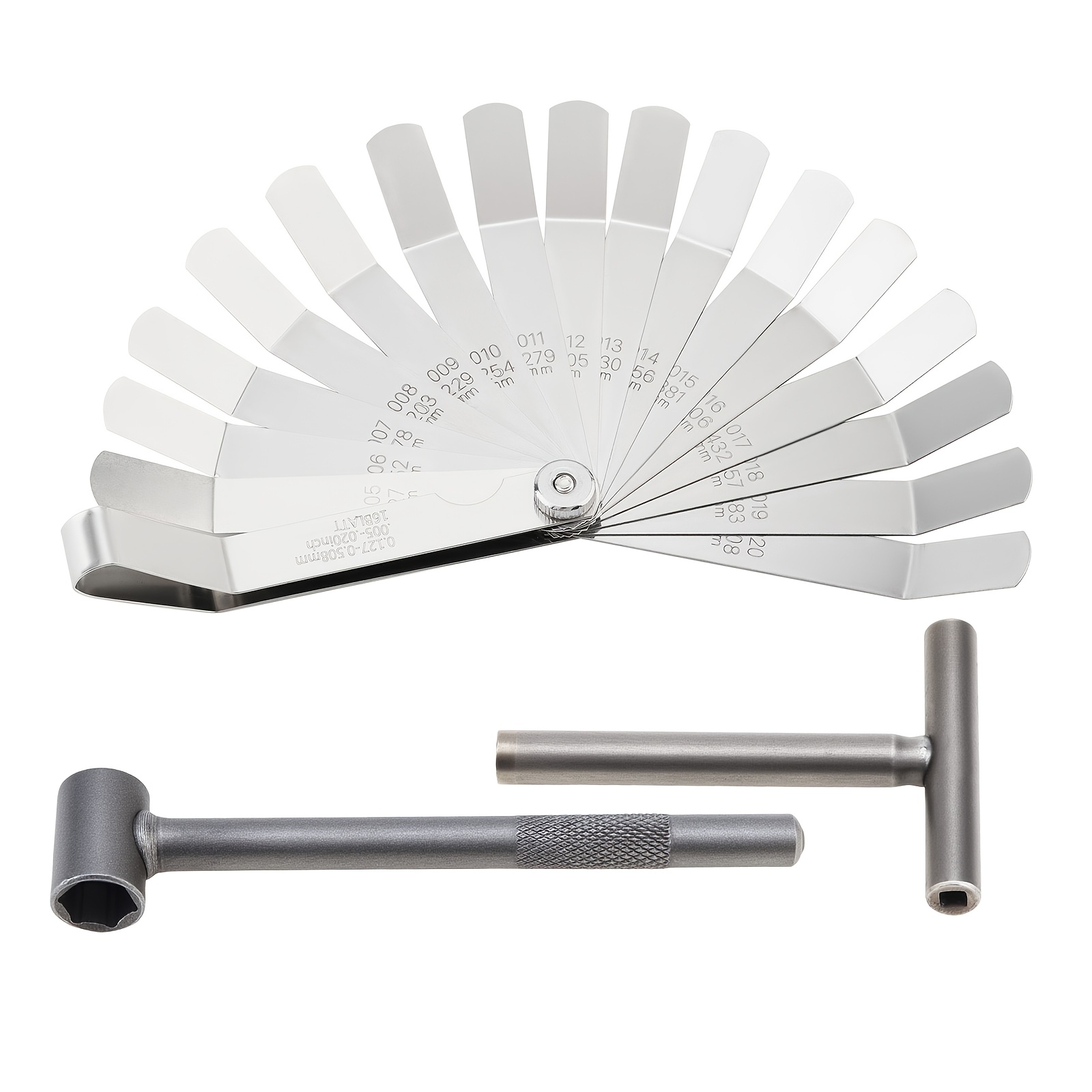 TEMU 3pcs Outil de réglage de valve clé hexagonale et carrée pour entretien de moteur de moto/voiture/scooter avec jauge à jeu, outil de mesure
