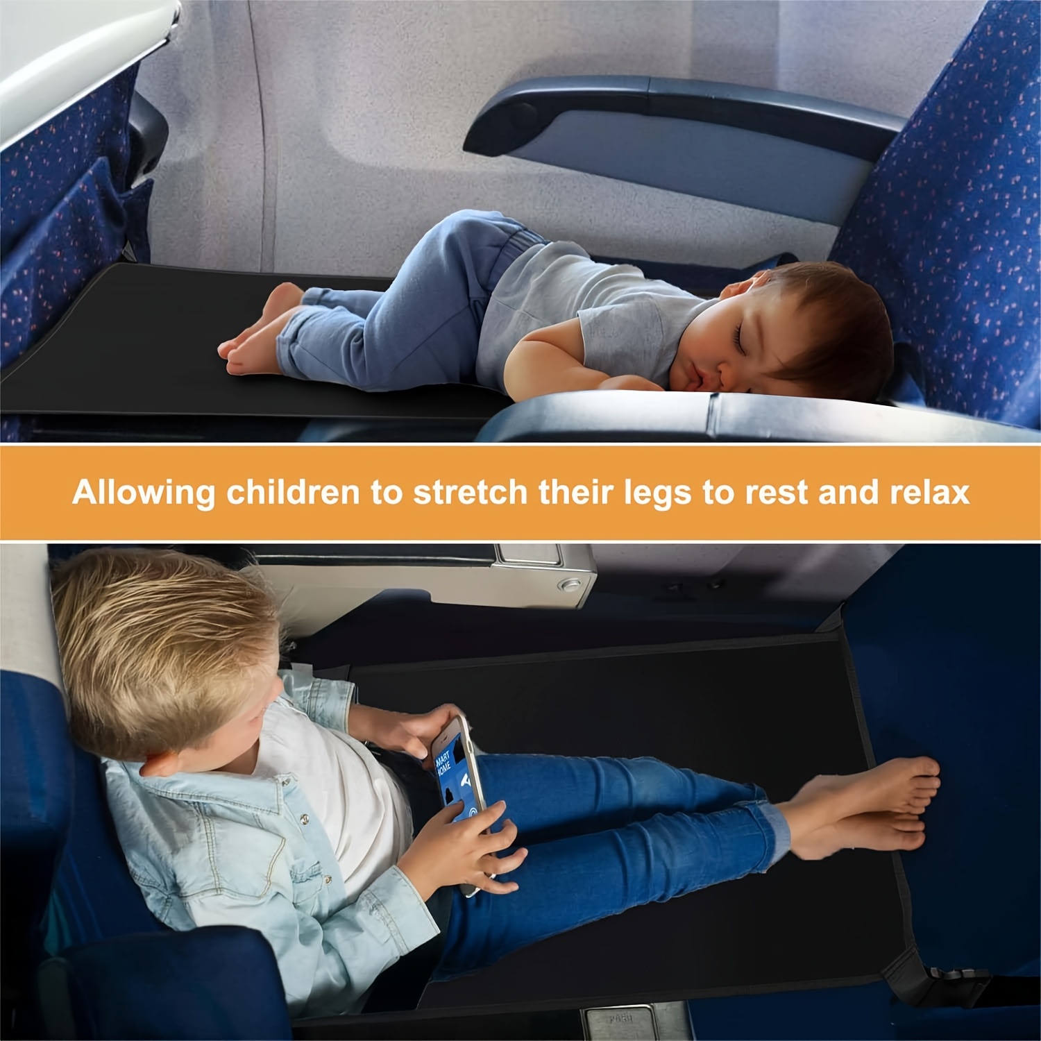 kids airplane footrest seat extender portable travel accessory for airplane train car and high   seats 3