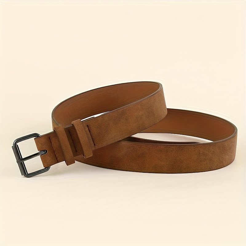 

1pc Brown Pu Leather Fashion Belt, Versatile Belt For Daily, Going Out Dressing