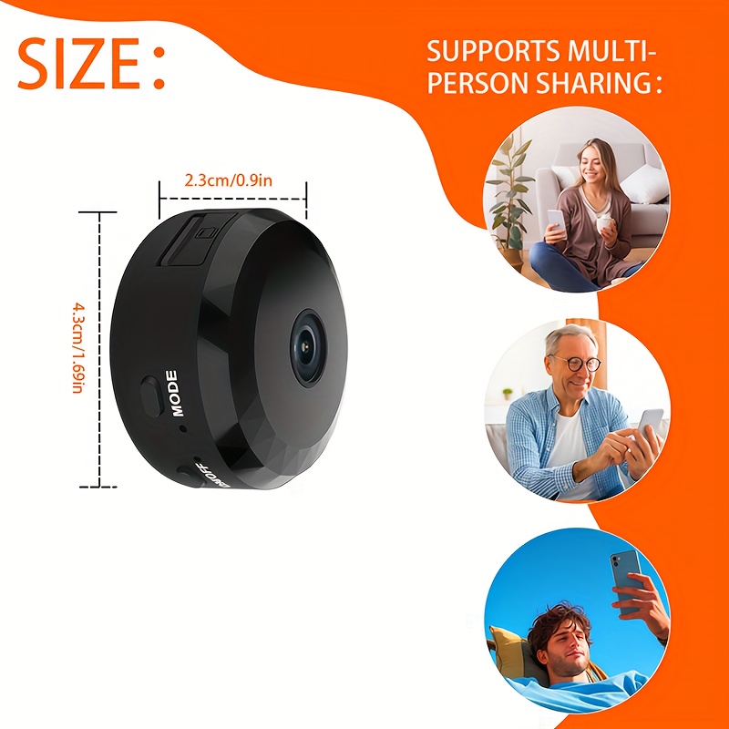 Lot de 2 caméras de surveillance WiFi intelligentes pour la maison | Batterie rechargeable, résilience aux pannes de courant, vision nocturne, audio, contrôle via application mobile, prise en charge de carte mémoire/stockage cloud, enregistrement et lecture vidéo, moniteur de sécurité sans fil d'intérieur, design élégant