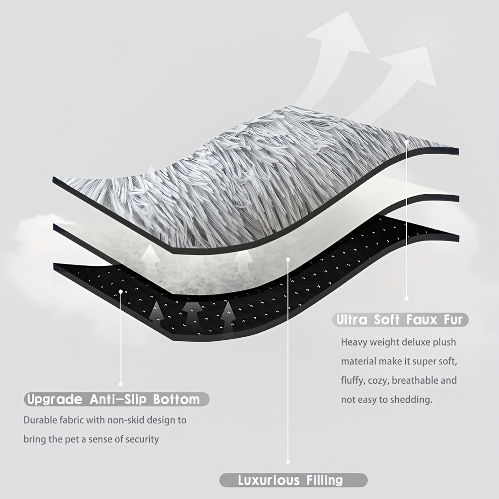 1pc extra large fleece lined dog bed cat mat thickened comfortable warm polyester easy to remove washable square   dog breeds sizes pet bedding   furniture plush pet furniture durable pet furniture Product details 4