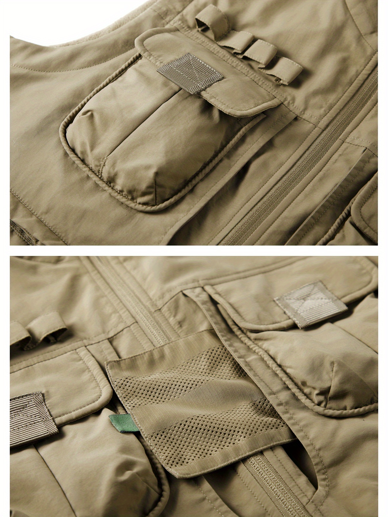 Multi-Pocket Utility Vest – Mesh Lined Zip Front Outdoor Work Wear