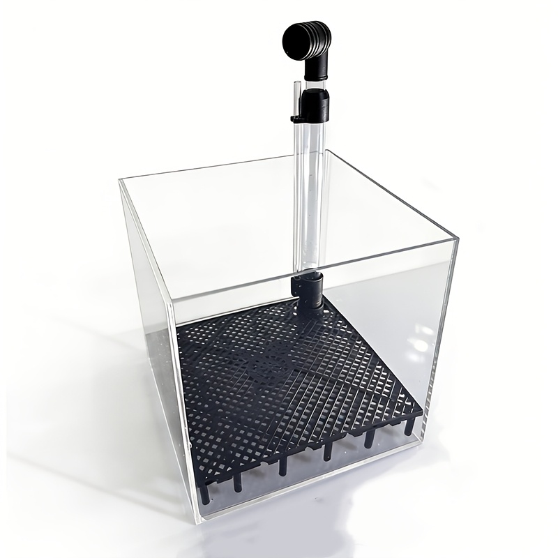 Acrylic Aquarium Filter System - Under Gravel Ugf Box For Fish & Shrimp Tanks, Includes Plastic Pipes & Nets
