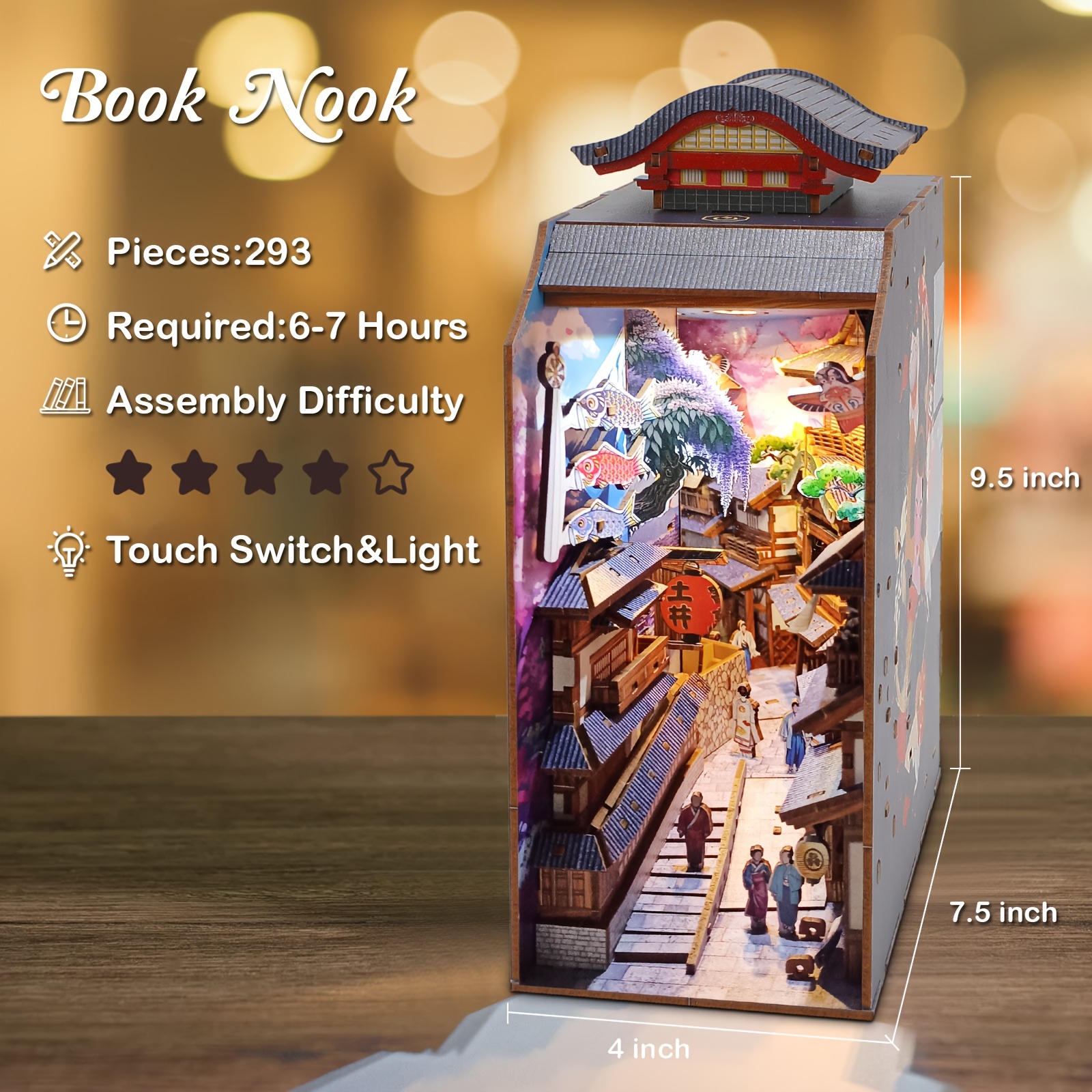 edo sakura journey diy book nook kit led wooden - Temu