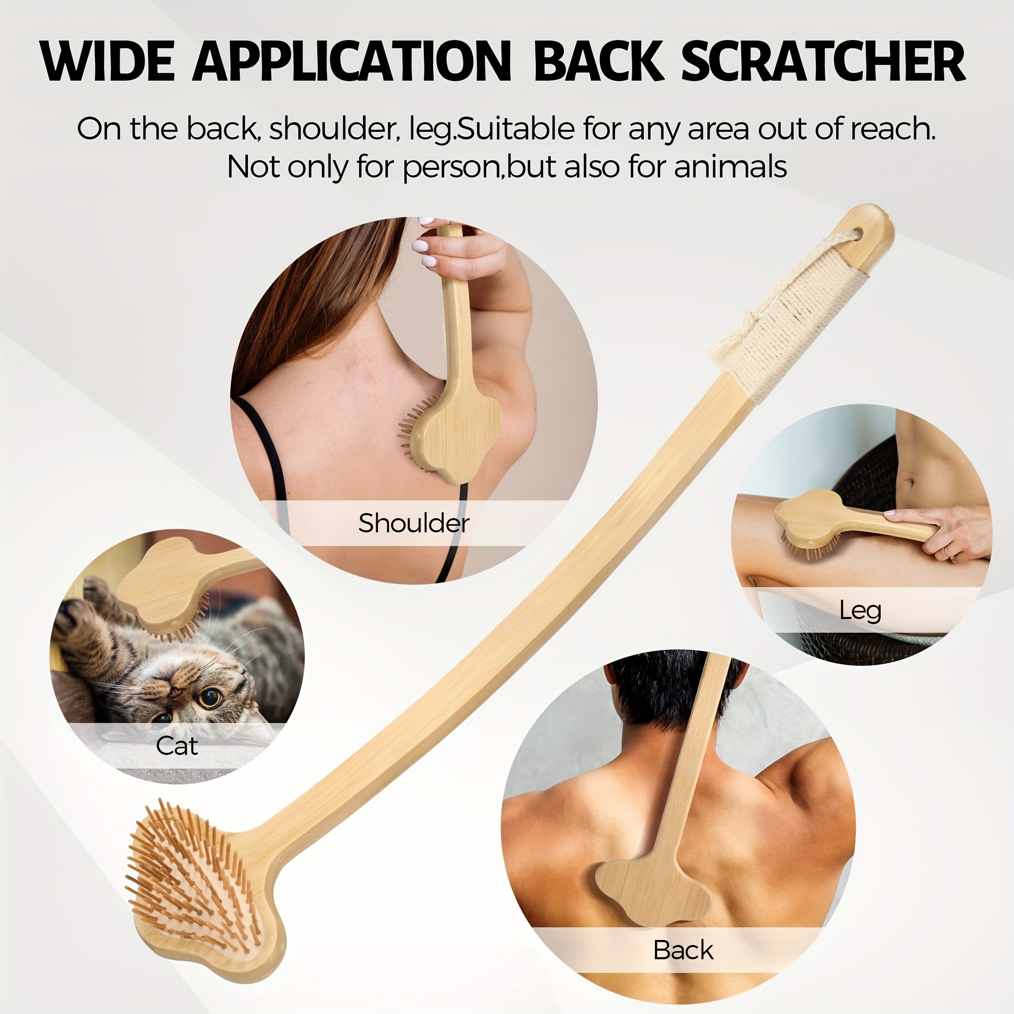 oversized back scratcher extended bamboo scratcher 22 04 long curved handle   head more larger scratching surface adults body instant scratcher christmas gift for women and men Product details 2