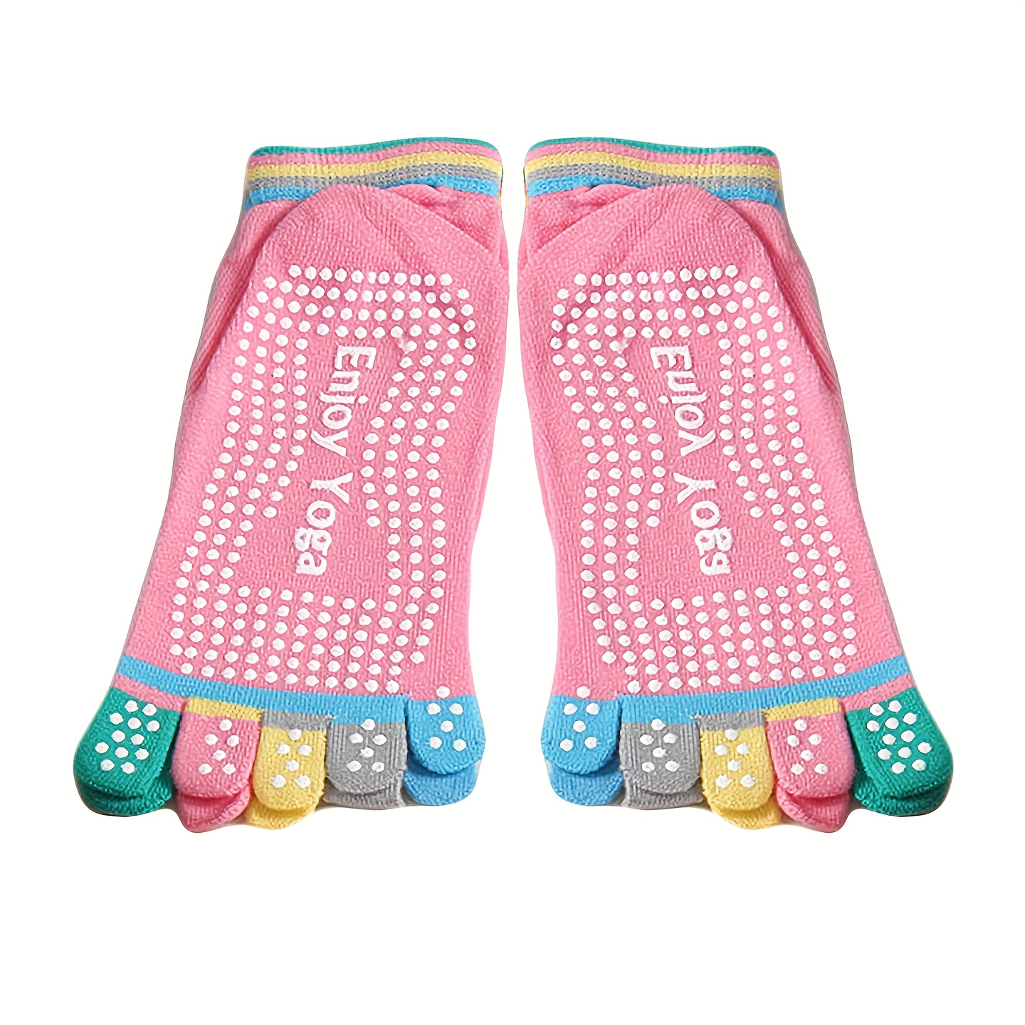 Image of 1 Pair, Women's Yoga Socks Toe-split Toe 5-toe Colorful Socks, Summer Breathable Professional Anti-slip Comfortable With Heel, For Dance Bodybuilding Exercise Pilates