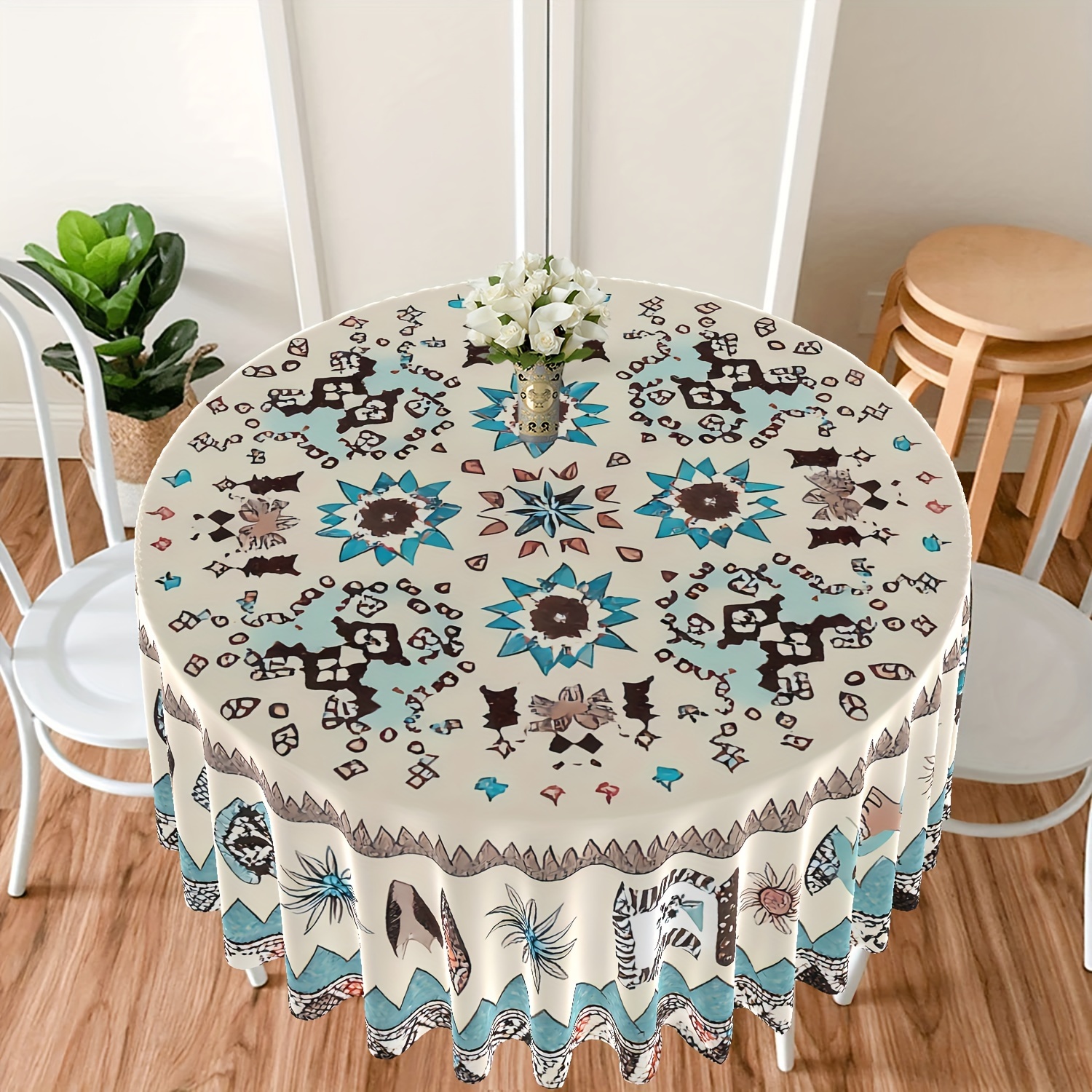 runder tischläufer vintage stil blumenmuster 63 zoll/160cm