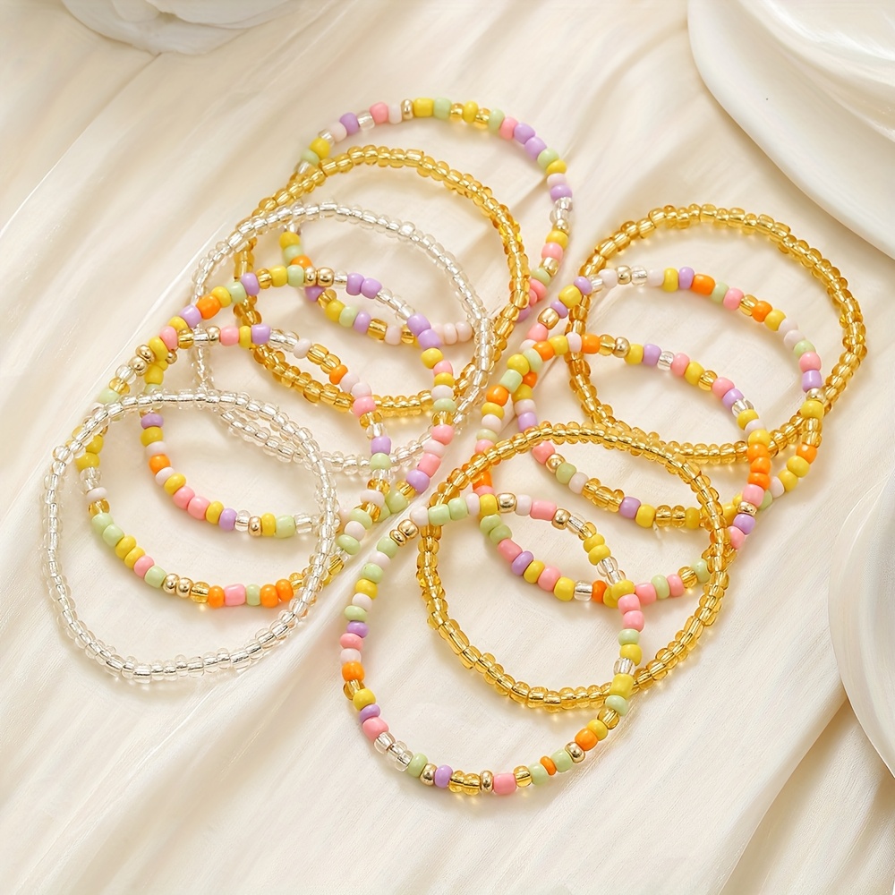 11pc Bohemian Style Handmade Beaded Bracelet Set for Women